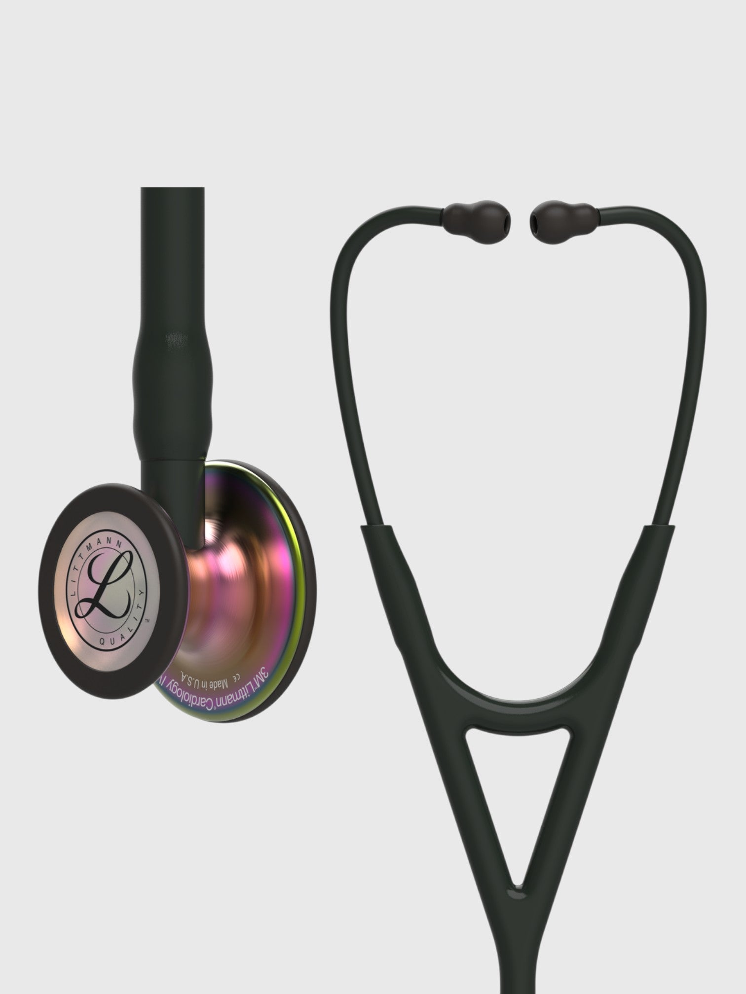 Cardiology IV 6165 with Rainbow Finish Chestpiece, Black Tube and Stem