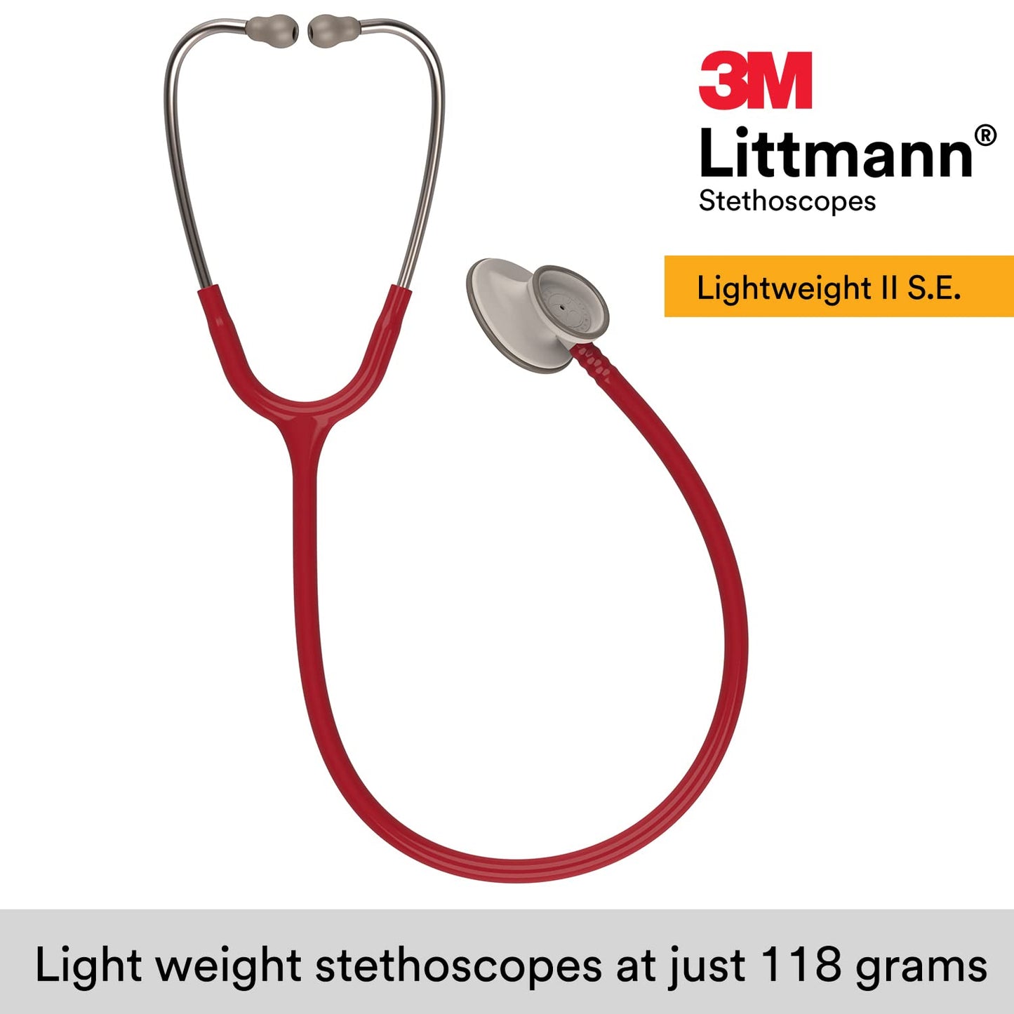 3M™ Littmann® Lightweight II S.E. Stethoscopes, Burgundy Tube, 28 in, 2451