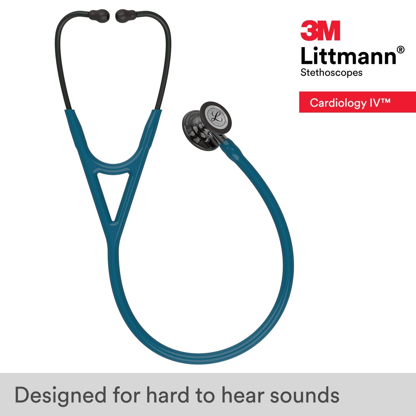 3M™ Littmann® Cardiology IV™ Diagnostic Stethoscope, High Polish Smoke-Finish Chestpiece, Caribbean Tube,  Mirror Stem and Black Headset, 27 inch, 6234