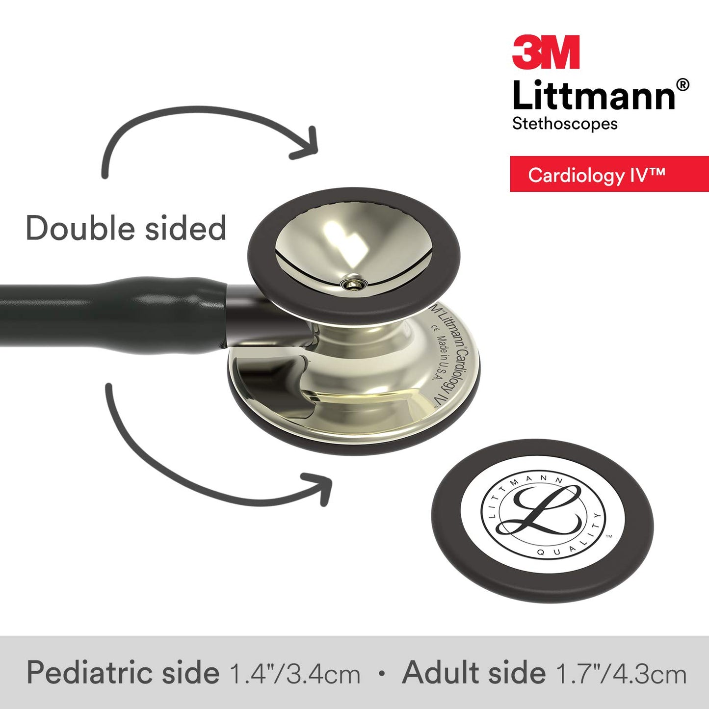 3M™ Littmann® Cardiology IV™ Stethoscope, Champagne-Finish Chestpiece, Black Tube, 27 inch, 6179