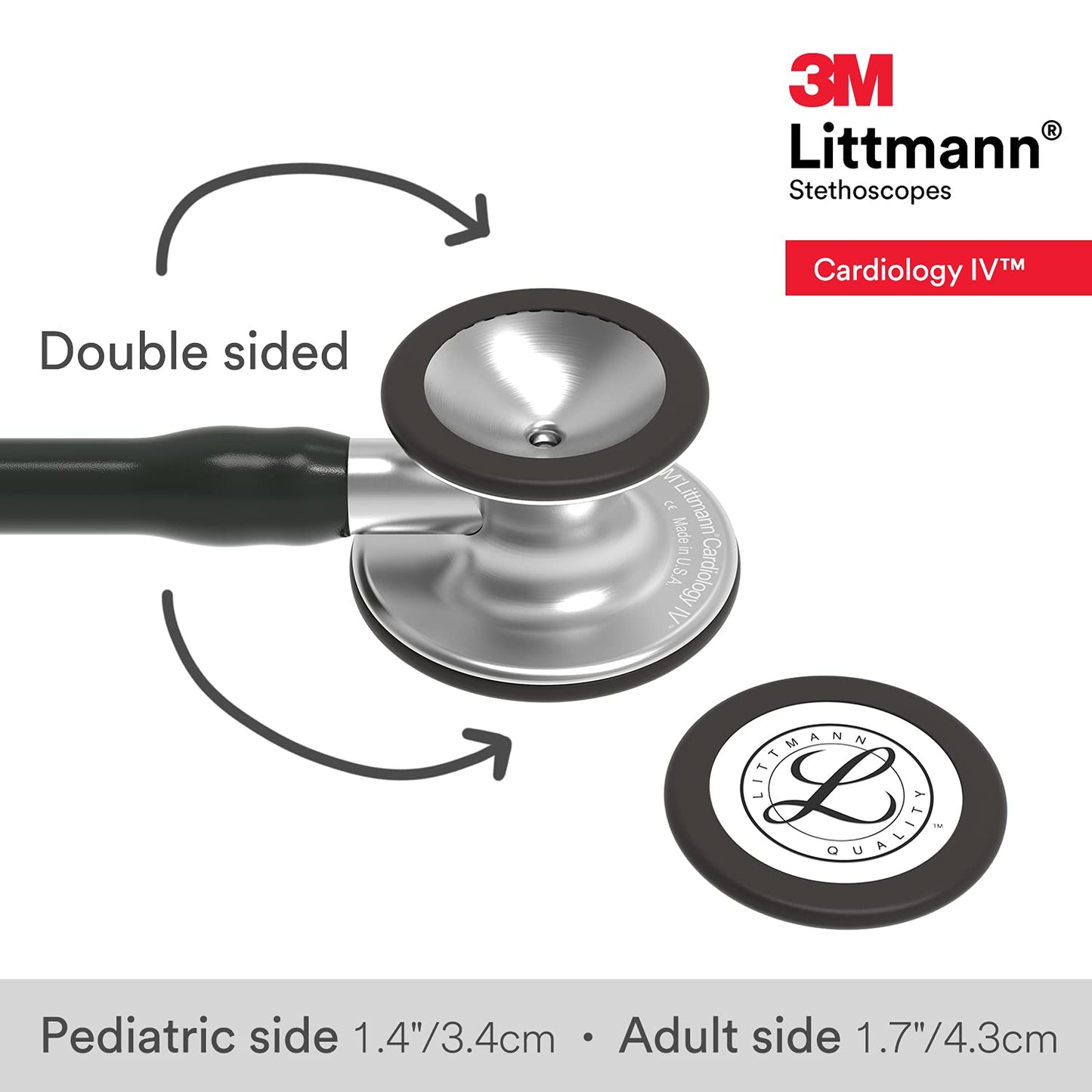 3M™ Littmann® Cardiology IV™ Stethoscope, Standard-Finish Chestpiece, Black Tube, 27 inch, 6152