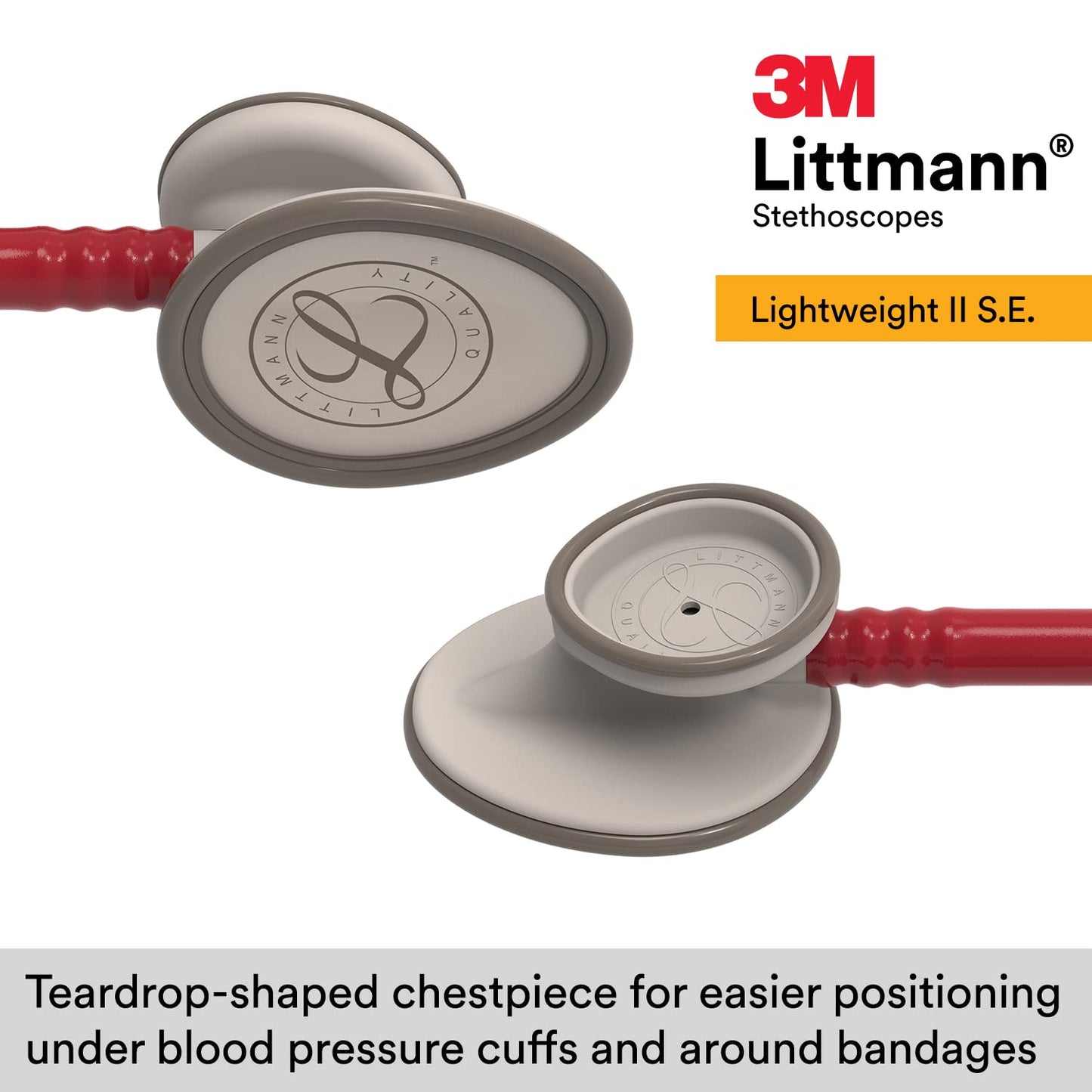 3M™ Littmann® Lightweight II S.E. Stethoscopes, Burgundy Tube, 28 in, 2451