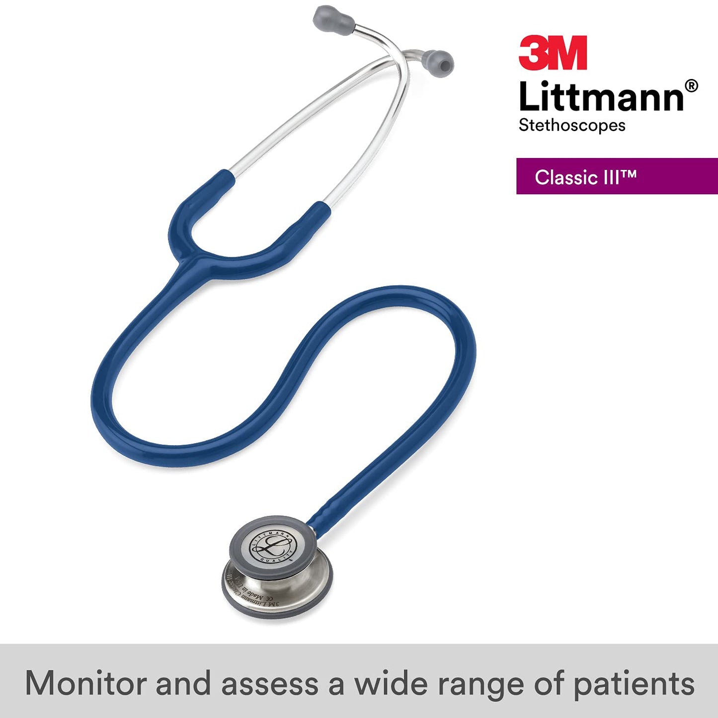 3M™ Littmann® Classic III™ Monitoring Stethoscope, Navy Blue Tube, 27 in, 5622