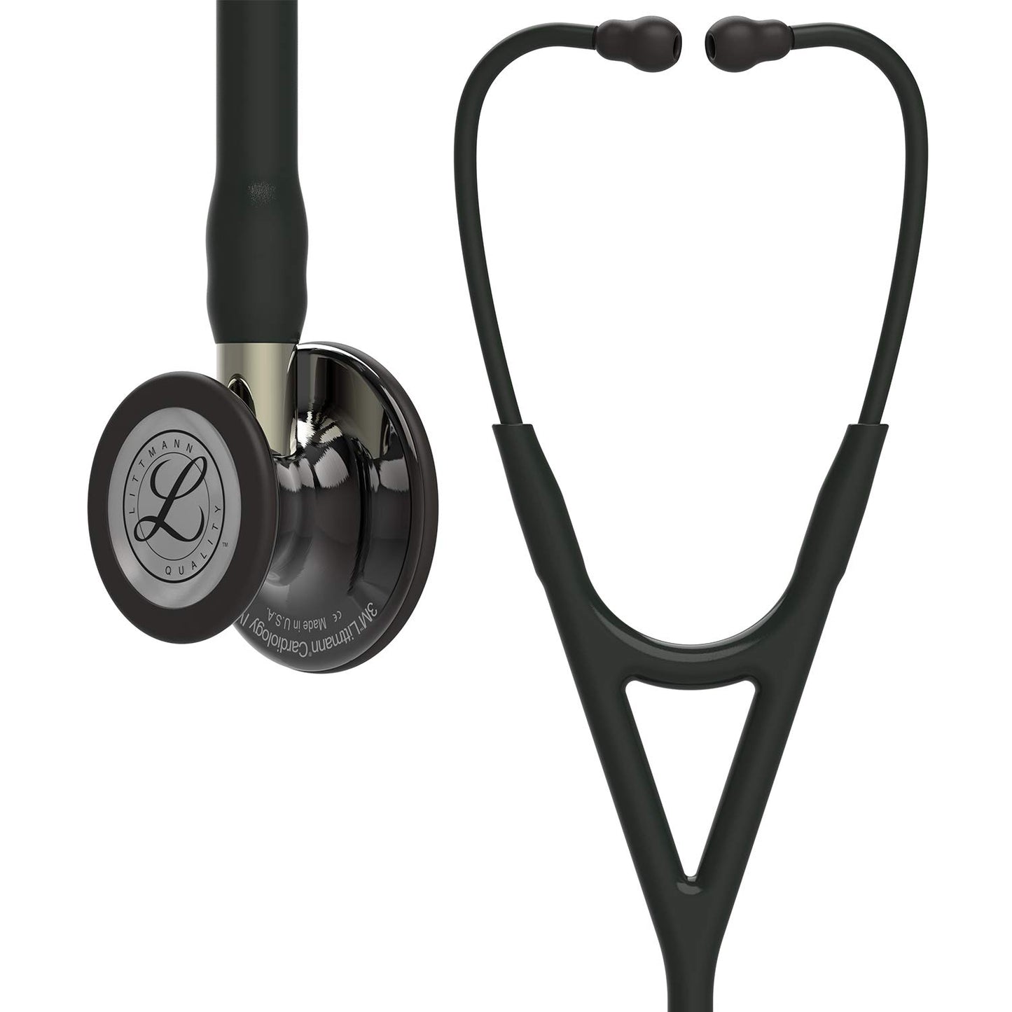 3M™ Littmann® Cardiology IV Stethoscope, 6204, black tube, high polish smoke chestpiece, champagne stem