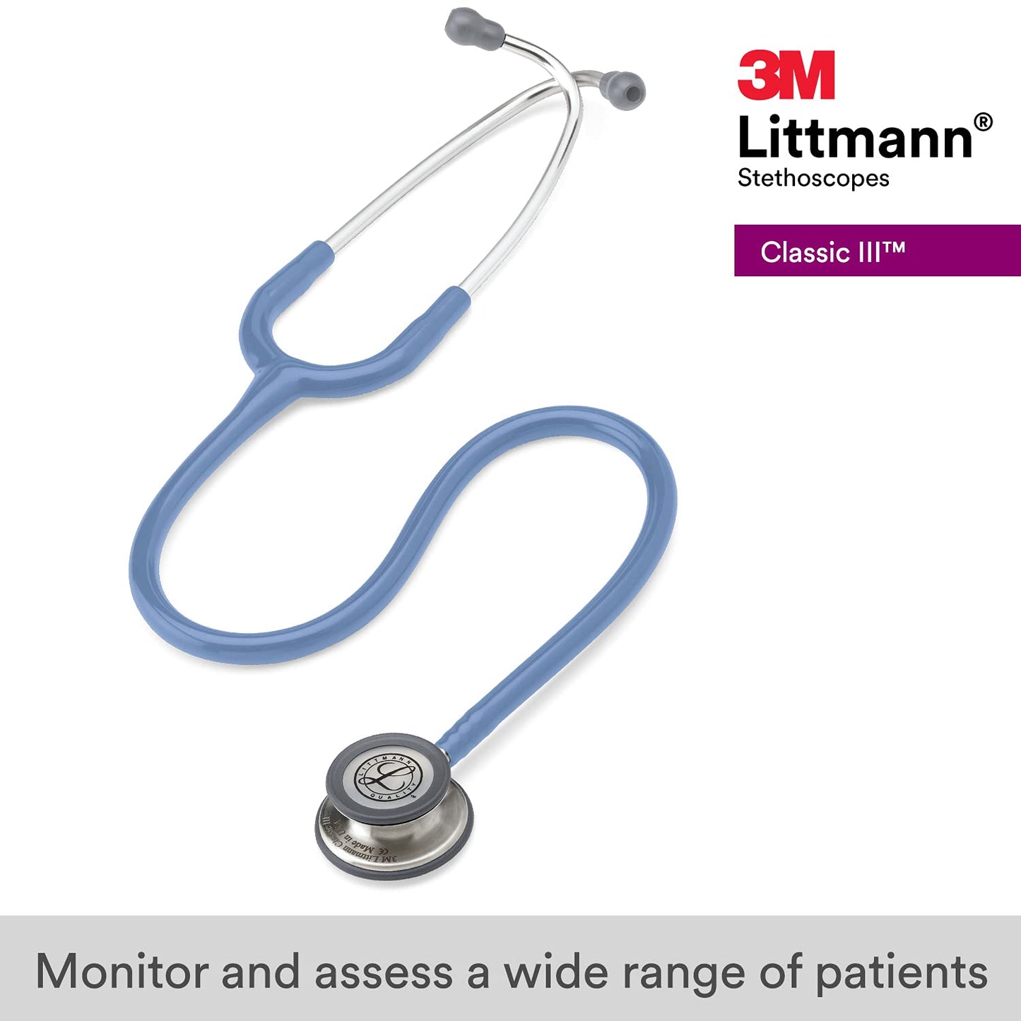 3M™ Littmann® Classic III™ Monitoring Stethoscope, Ceil Blue Tube, 27 in, 5630
