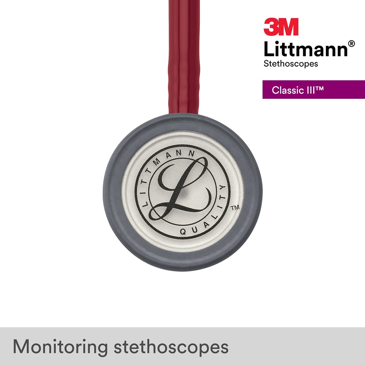 3M™ Littmann® Classic III™ Monitoring Stethoscope, Burgundy Tube, 27 in, 5627