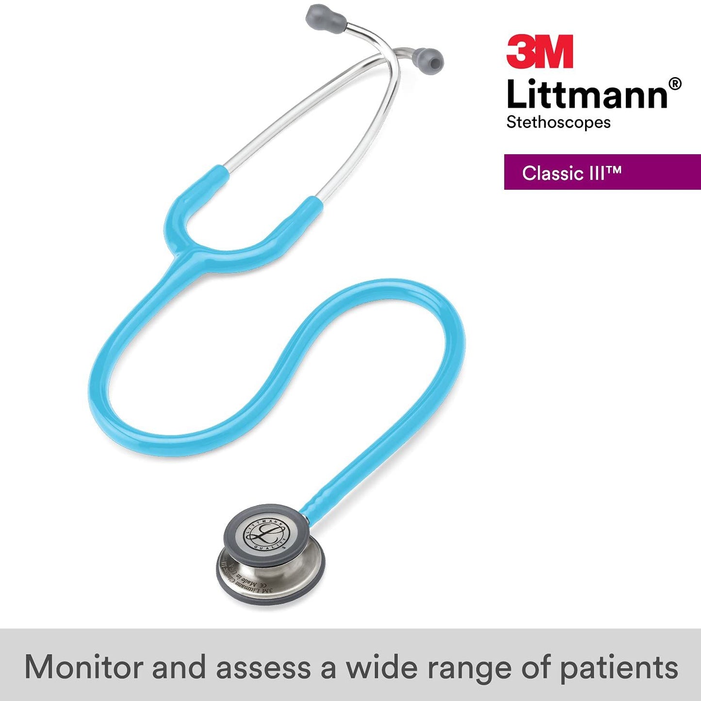 3M™ Littmann® Classic III™ Monitoring Stethoscope, Turquoise Tube 27, in, 5835