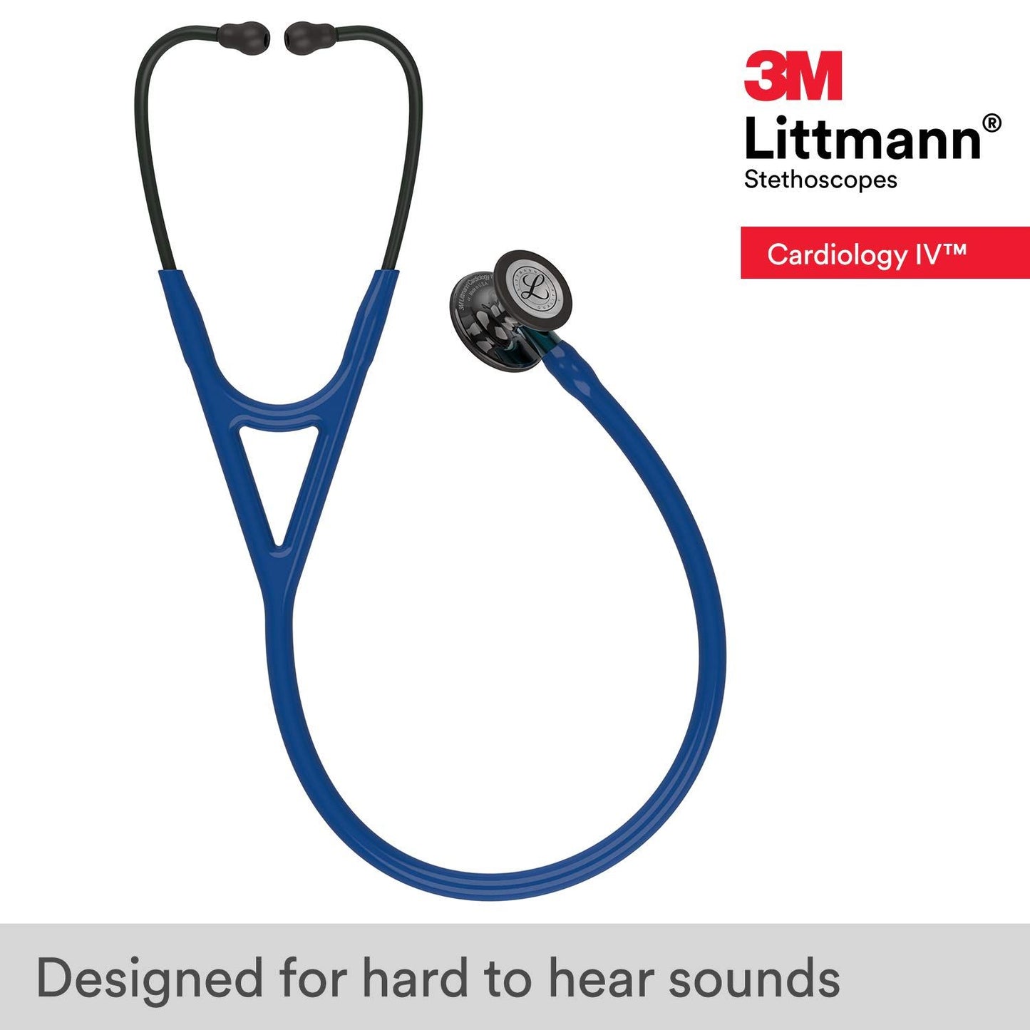 3M™ Littmann® Cardiology IV Stethoscope, 6202, navy blue tube, high polish smoke chestpiece, blue stem
