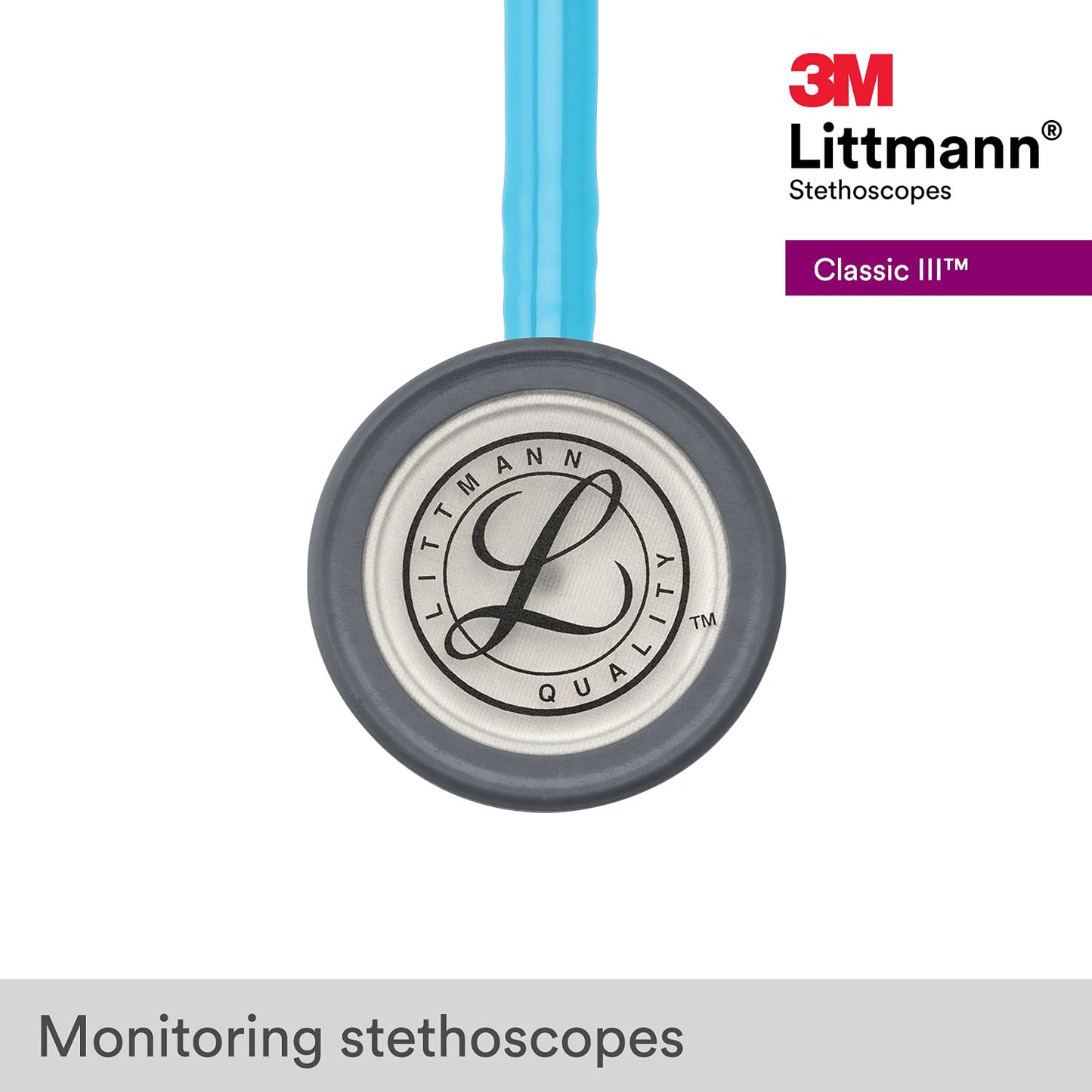 3M™ Littmann® Classic III™ Monitoring Stethoscope, Turquoise Tube 27, in, 5835