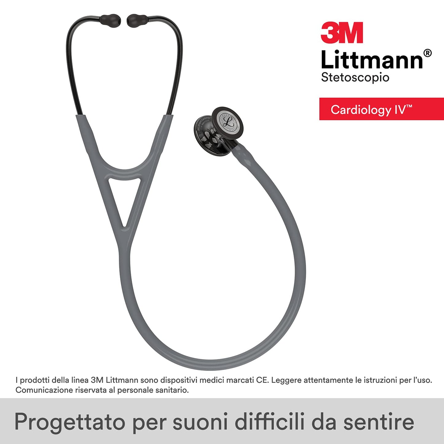 3M™ Littmann® Cardiology IV™ Diagnostic Stethoscope, High Polish Smoke-Finish Chestpiece, Gray Tube,  Smoke Stem and Smoke Headset, 27 inch, 6238
