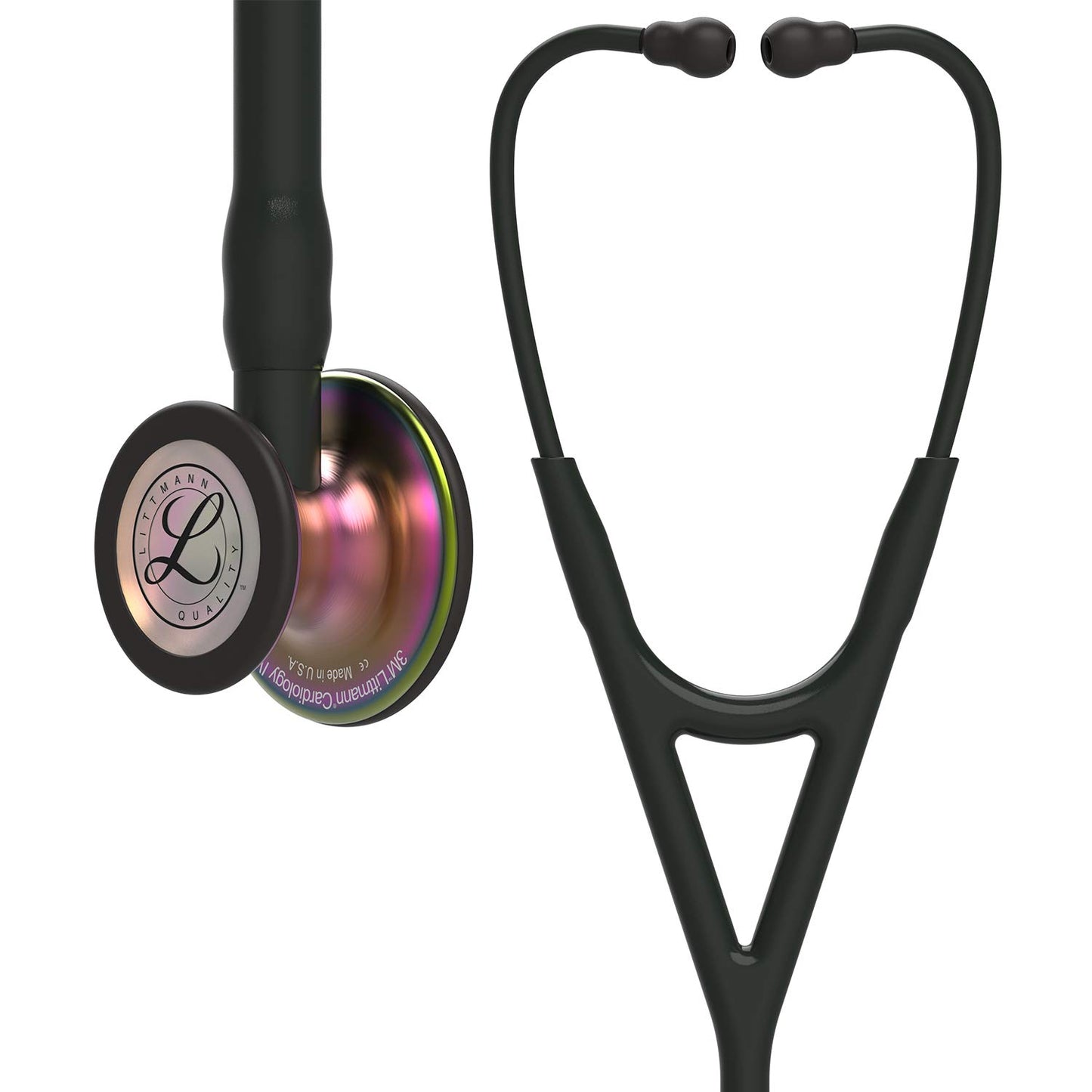 3M™ Littmann® Cardiology IV™ Stethoscope, Rainbow-Finish Chestpiece, Black Tube, 27 inch, 6165