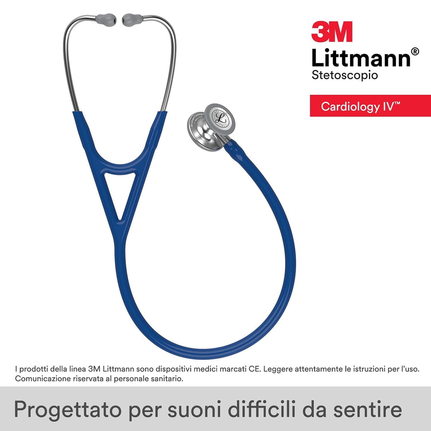 3M™ Littmann® Cardiology IV™ Stethoscope, Standard-Finish Chestpiece, Navy Blue Tube, 27 inch, 6154