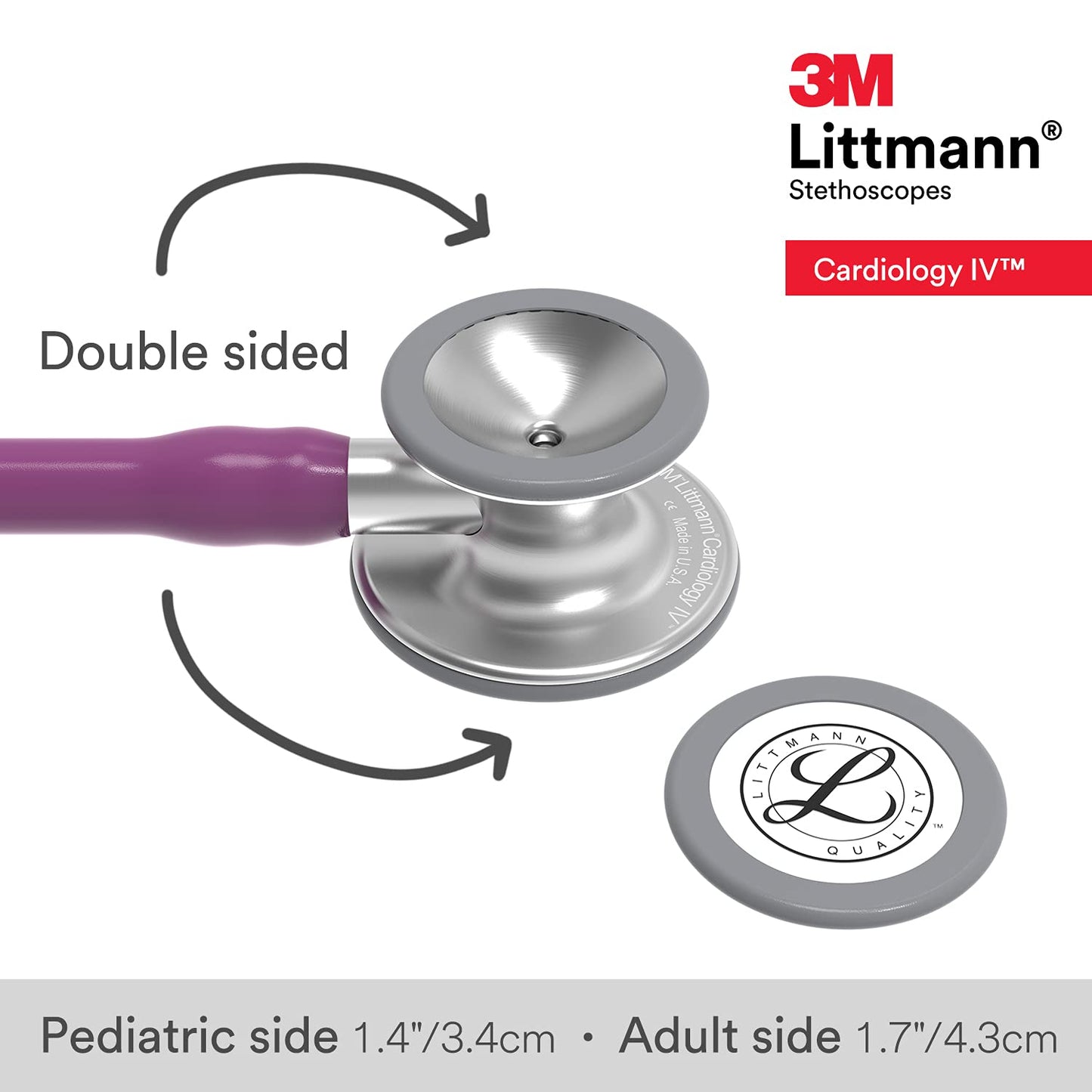 3M™ Littmann® Cardiology IV™ Stethoscope, Standard-Finish Chestpiece, Plum Tube, 27 inch, 6156