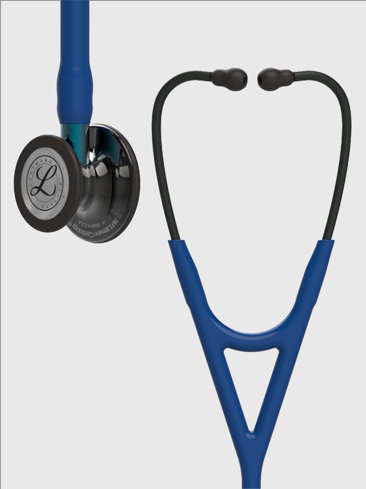 Cardiology IV 6202 with High Polish Smoke Finish Chestpiece, Navy Tube and Blue Stem