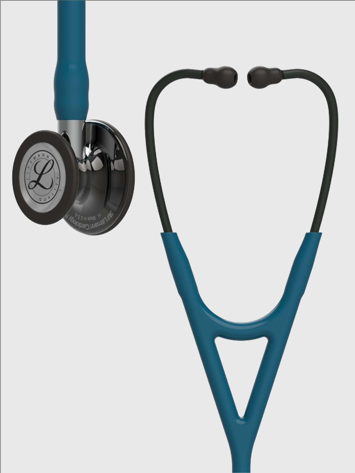 Cardiology IV 6234 with High Polish Smoke Finish Chestpiece, Caribbean blue Tube and Mirror Stem