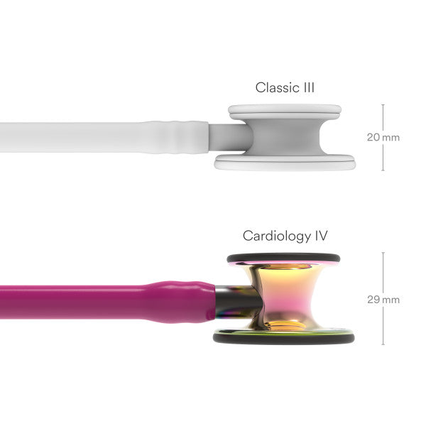 Cardiology IV 6241 with High Polish Rainbow Finish Chestpiece, Raspberry Tube and Somke Stem