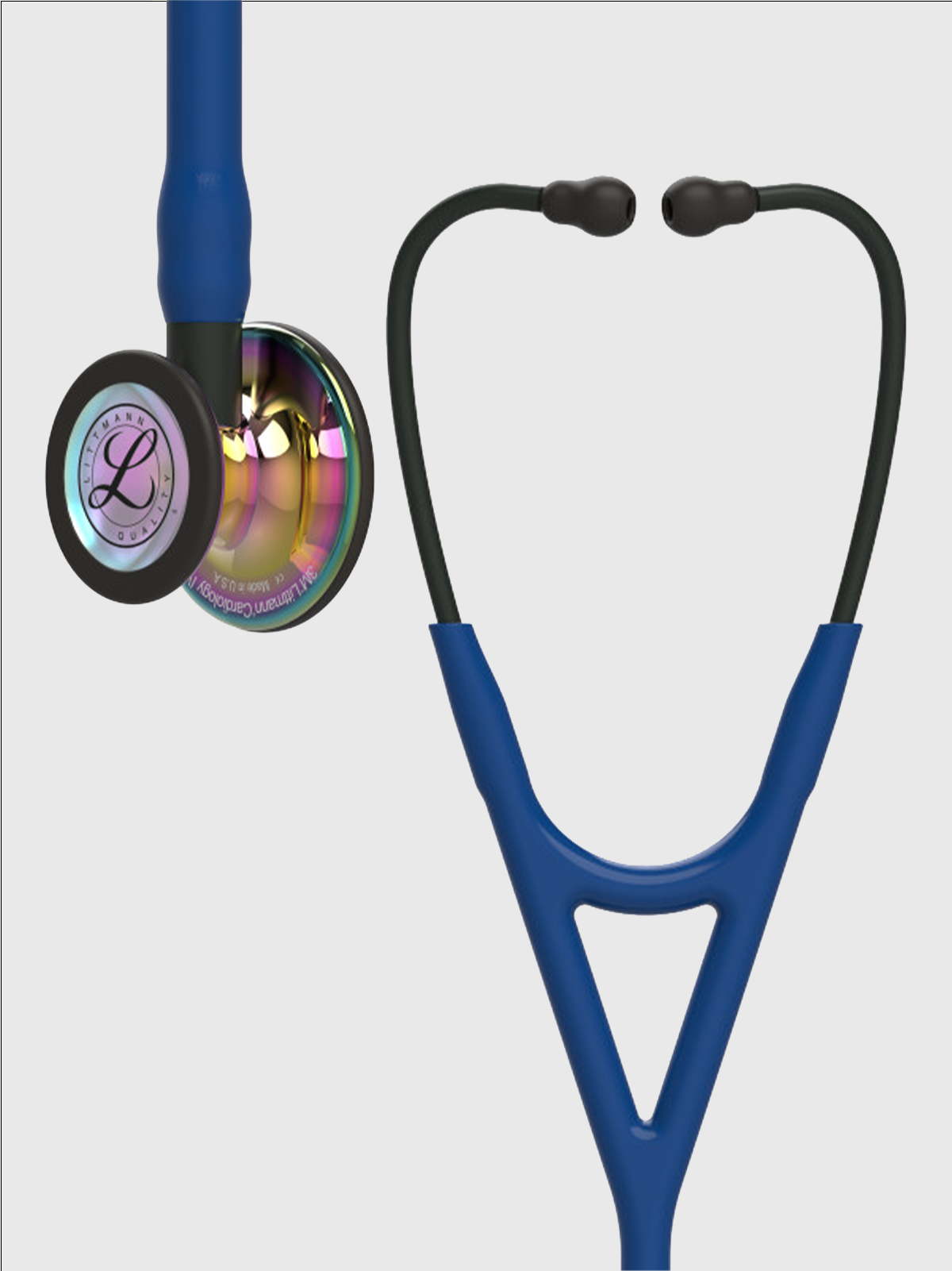Cardiology IV 6242 with High Polish Rainbow Finish Chestpiece, Navy Tube and Black Stem