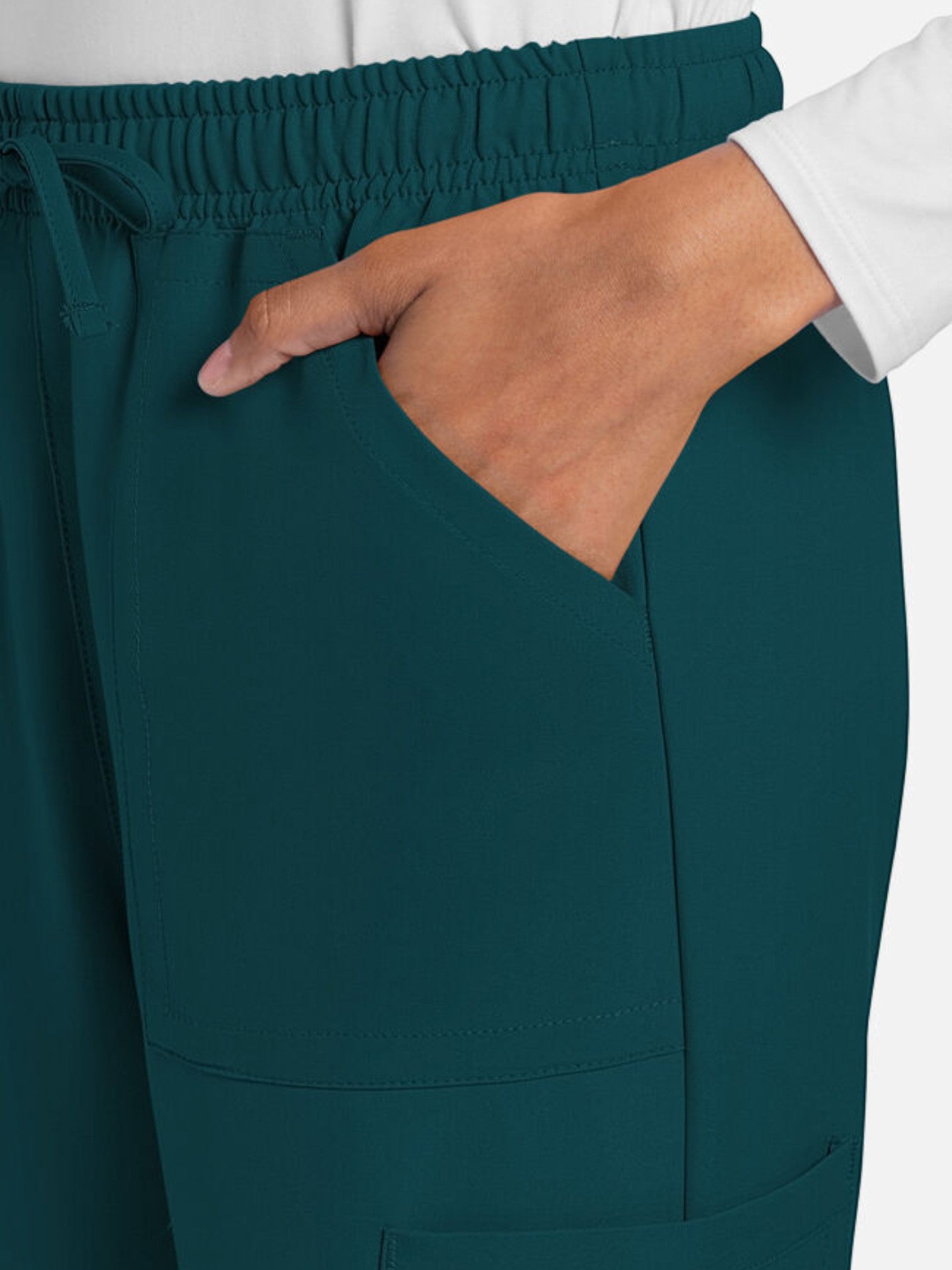 V-Neck Top | Straight Leg Pant 6 Pocket Women's Scrub Set#Color_
Caribbean Blue