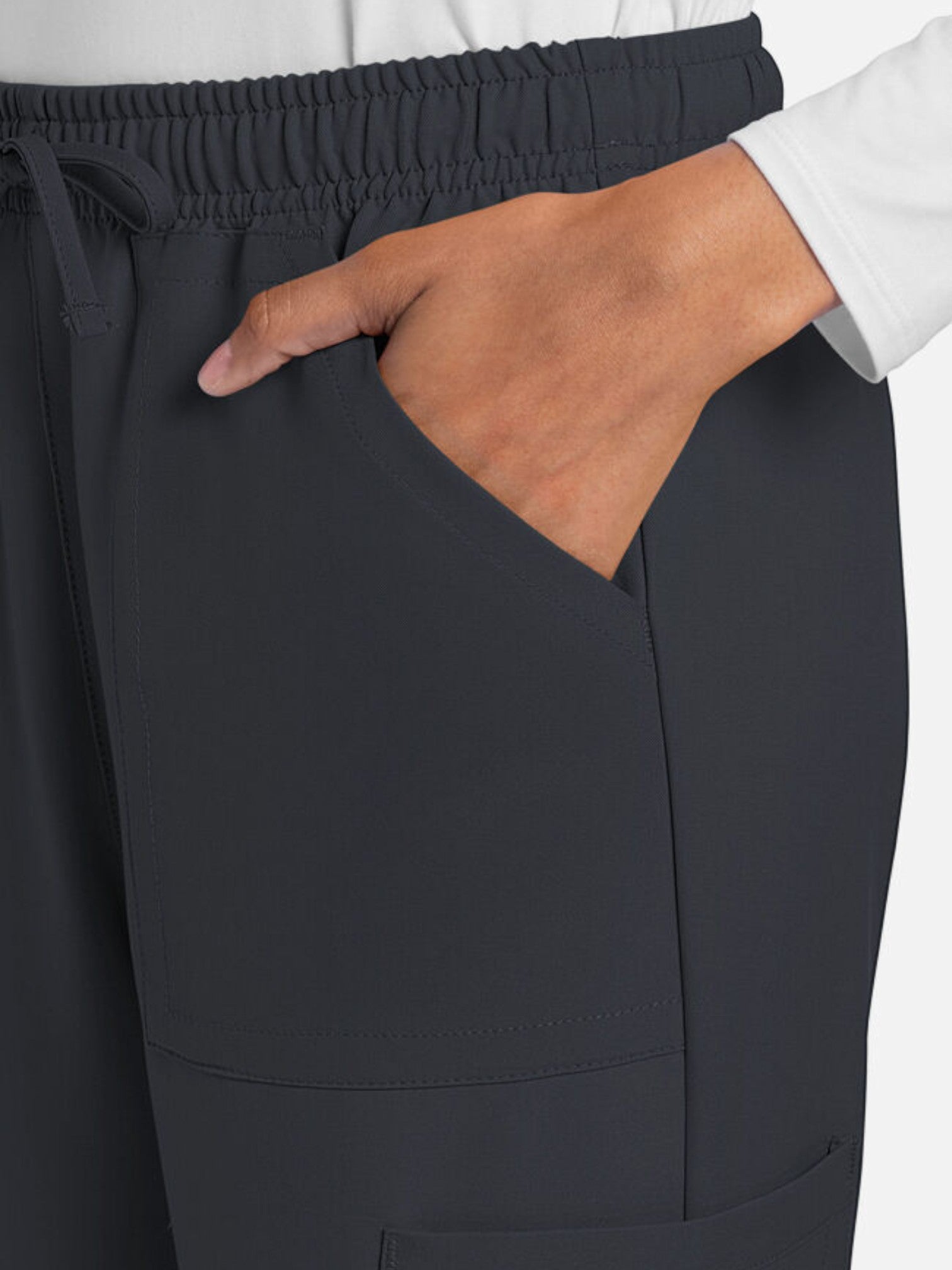 V-Neck Top | Straight Leg Pant 6 Pocket Women's Scrub Set#Color_
Pewter