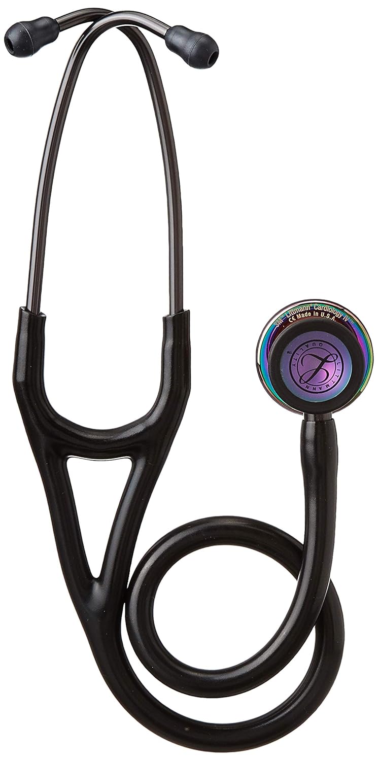 3M™ Littmann® Cardiology IV™ Diagnostic Stethoscope, High Polish Rainbow-Finish Chestpiece, Black Tube,  Smoke Stem and Smoke Headset, 27 inch, 6240