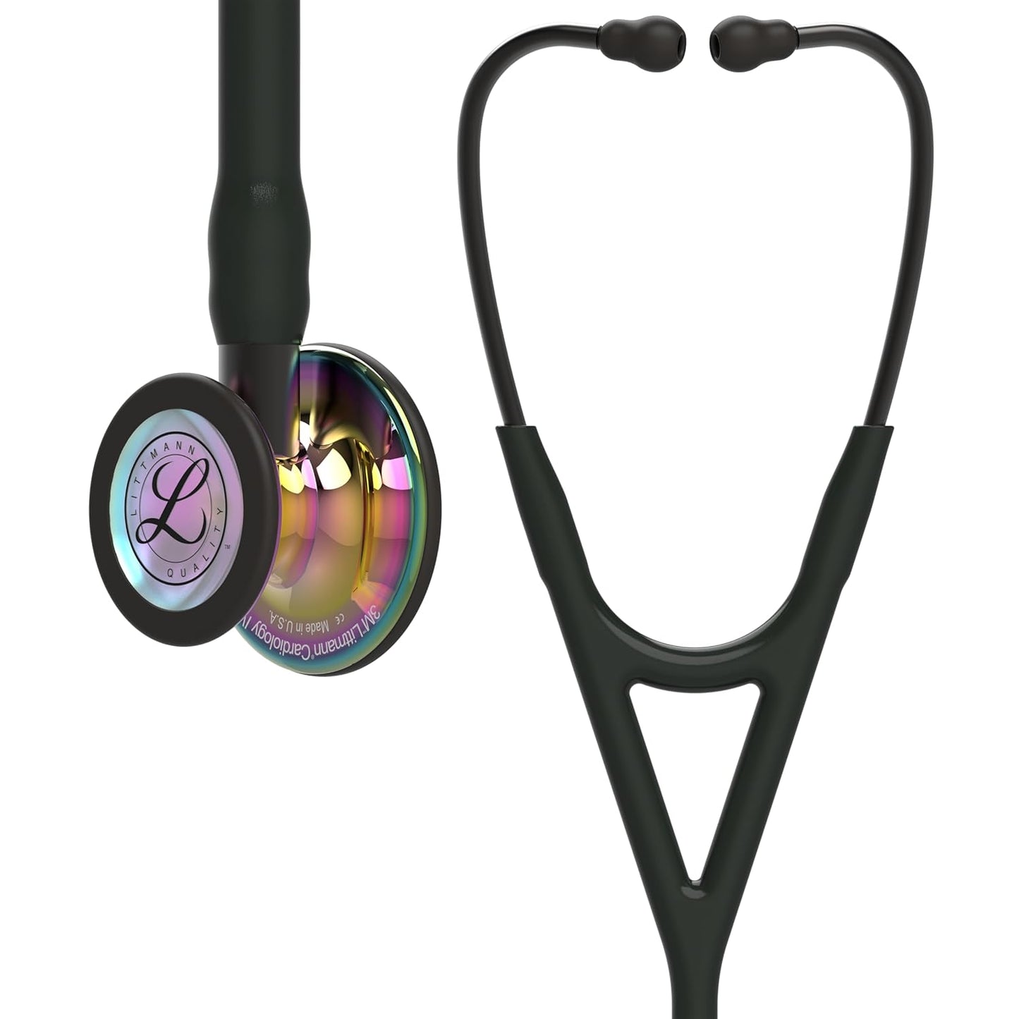 3M™ Littmann® Cardiology IV™ Diagnostic Stethoscope, High Polish Rainbow-Finish Chestpiece, Black Tube,  Smoke Stem and Smoke Headset, 27 inch, 6240