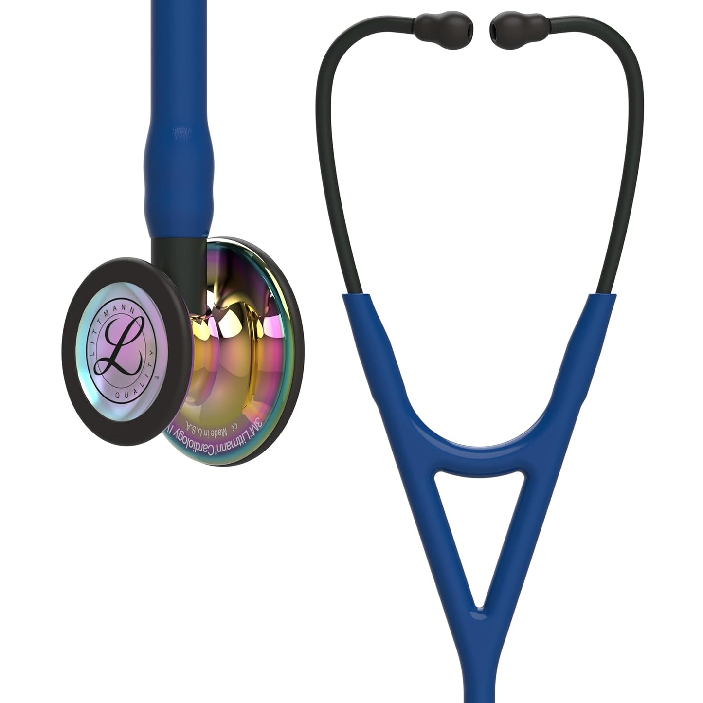 3M™ Littmann® Cardiology IV™ Diagnostic Stethoscope, High Polish Rainbow-Finish Chestpiece, Navy Tube,  Black Stem and Black Headset, 27 inch, 6242