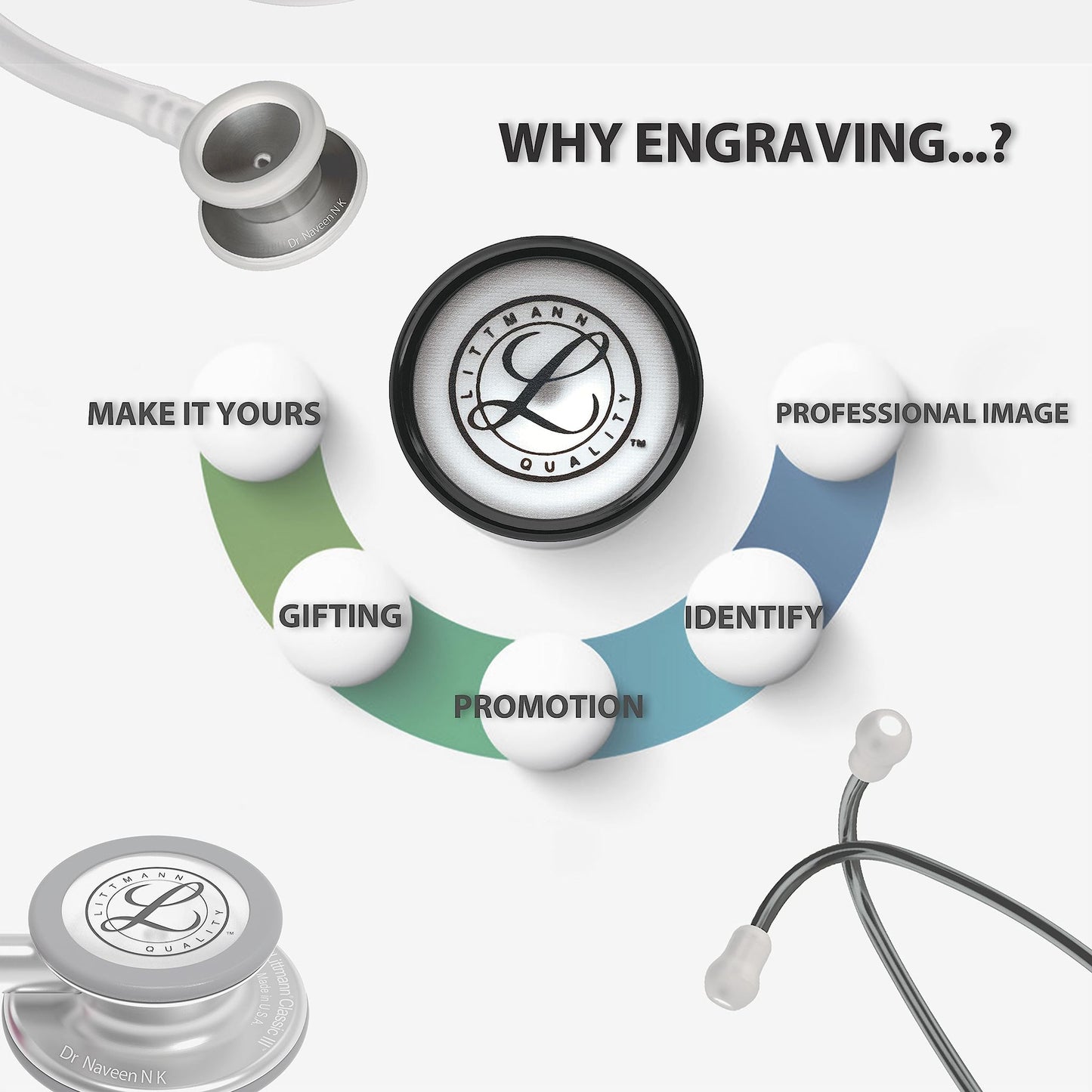 3M™ Littmann® Master Cardiology™ Stethoscope, Black Plated Chestpiece and Eartubes, Black Tube, 27 in, 2161