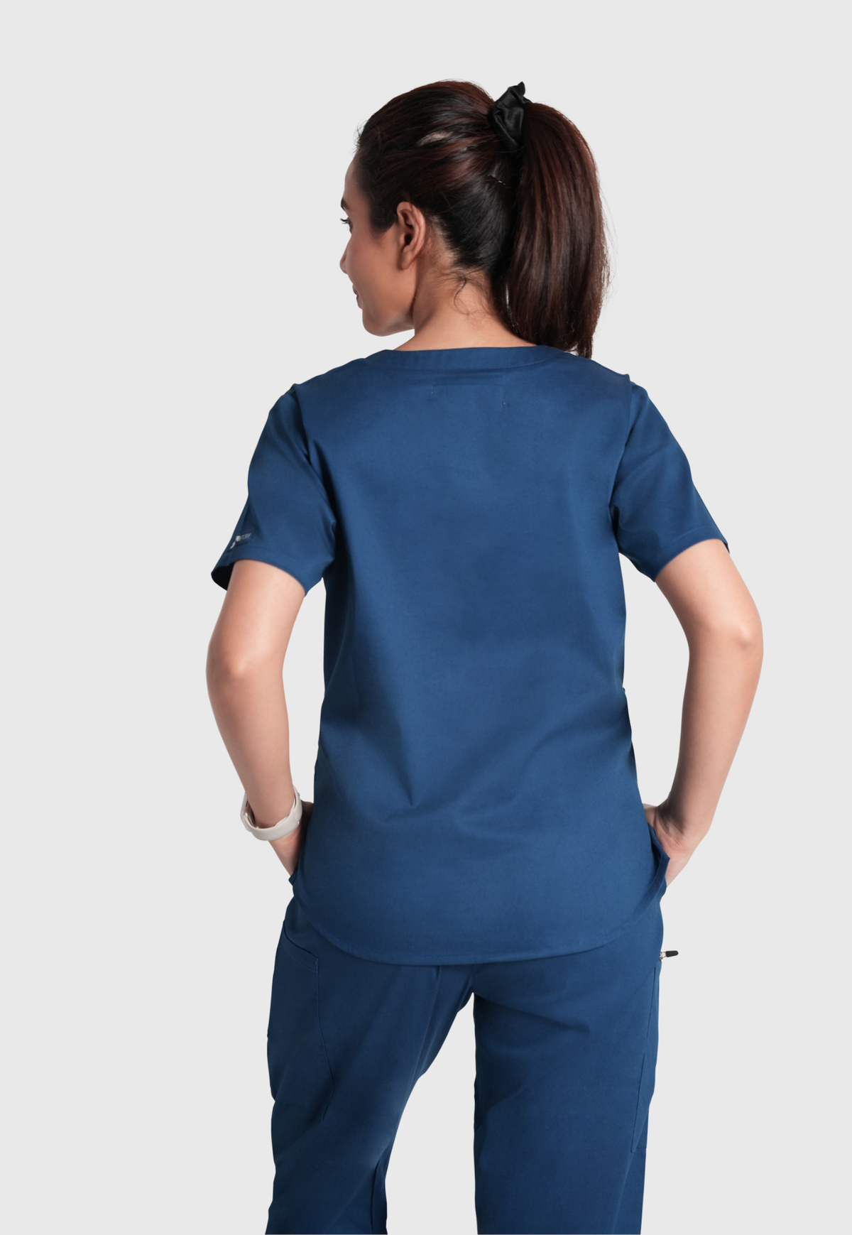 Scrub Top - Women's Cotton V-Neck 2 Pocket#color_Air Blue