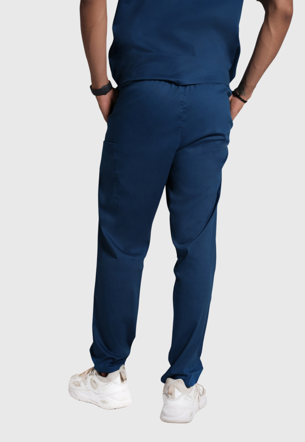 Scrub Set - Men's Cotton V Neck Top | Straight Pant | 7 Pocket#Color_Air Blue