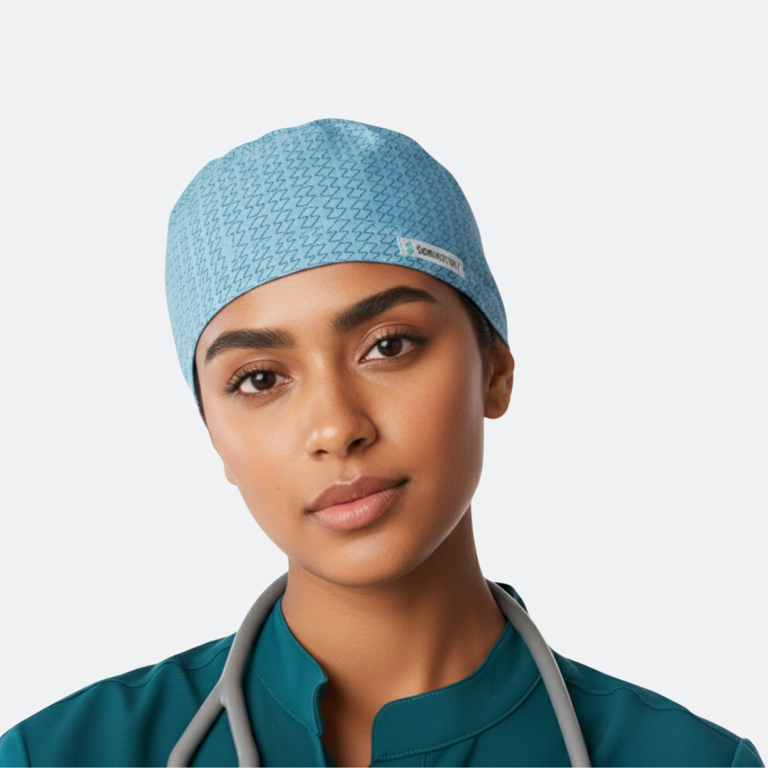 Pattern Halo Scrub Cap#Color_Ceil Blue