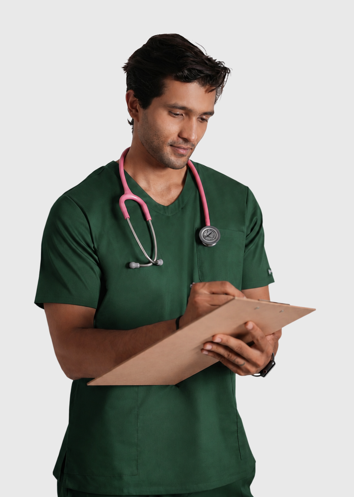 Scrub Top - Men's Cotton V-Neck 3 Pocket
