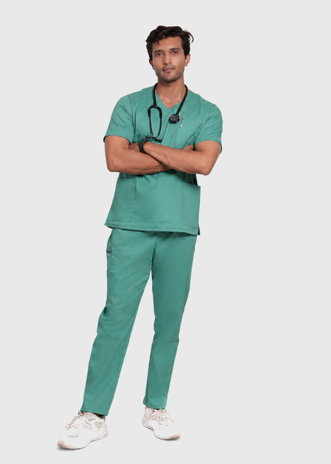Scrub Top - Men's Cotton V-Neck 3 Pocket