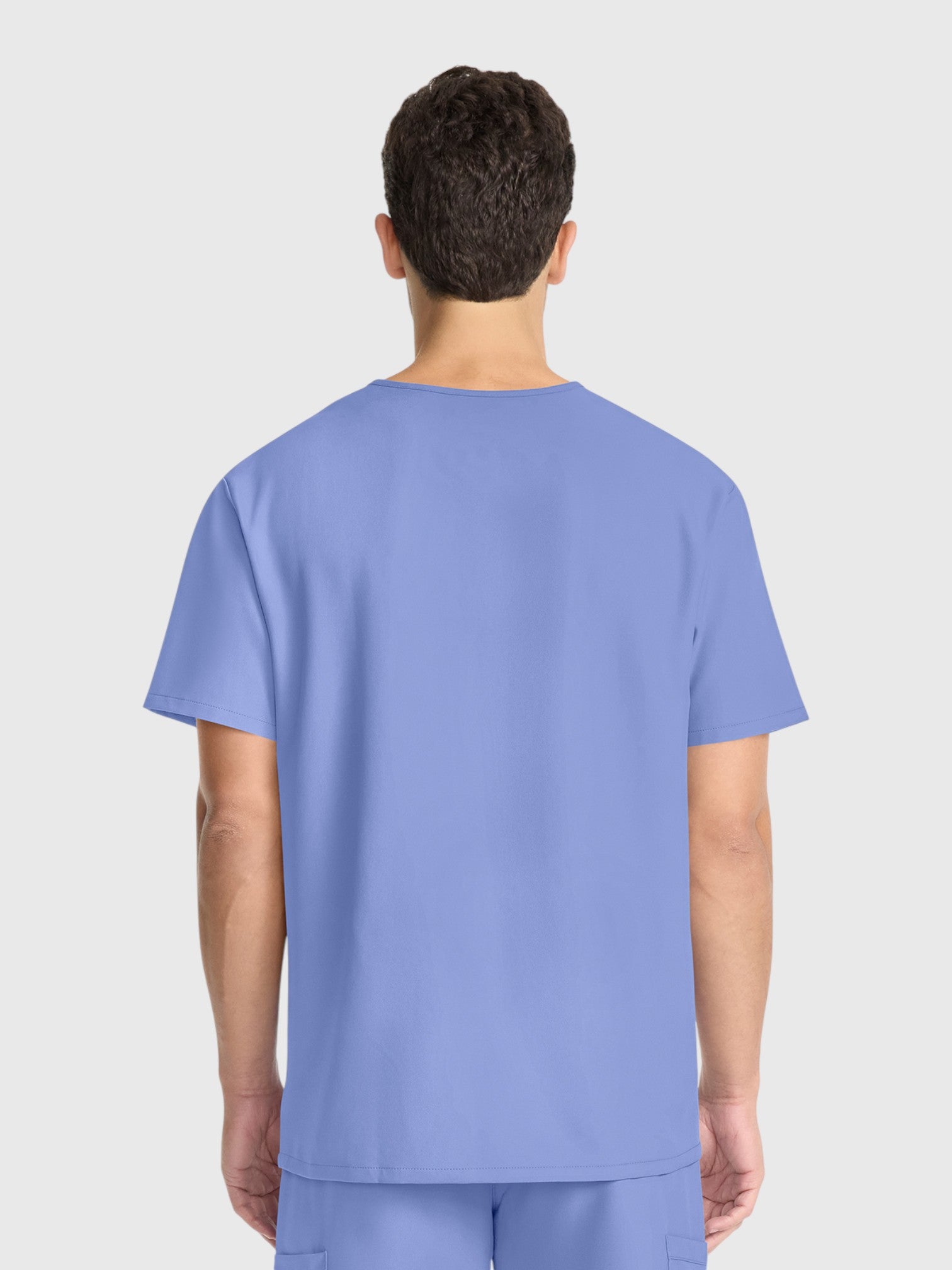 V-Neck Top | Straight Leg Pant 5 Pocket Unisex Scrub Set#Color_Ceil Blue