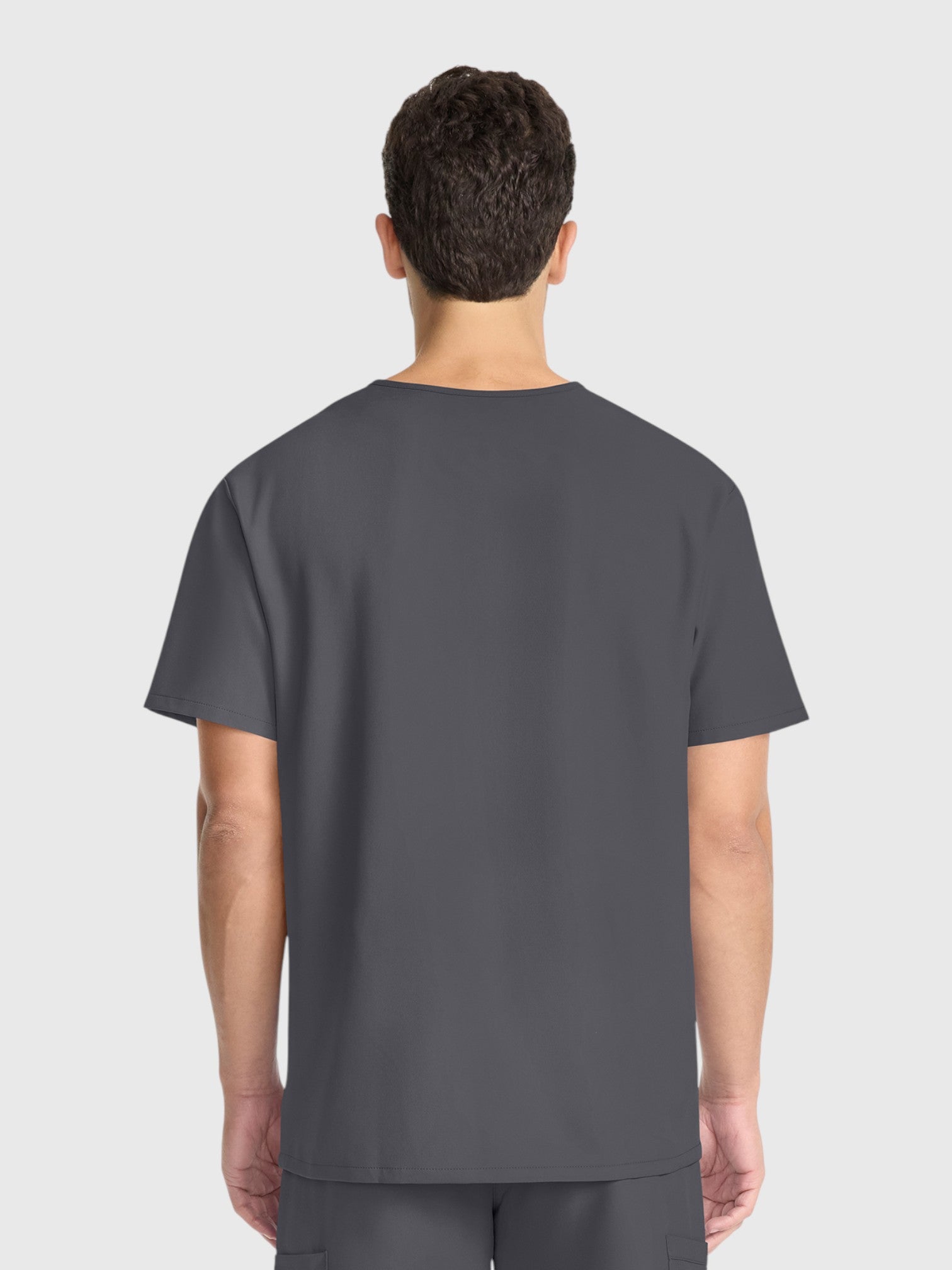 Modern V Neck 2 Pocket Unisex Scrub Top#Color_Pewter
