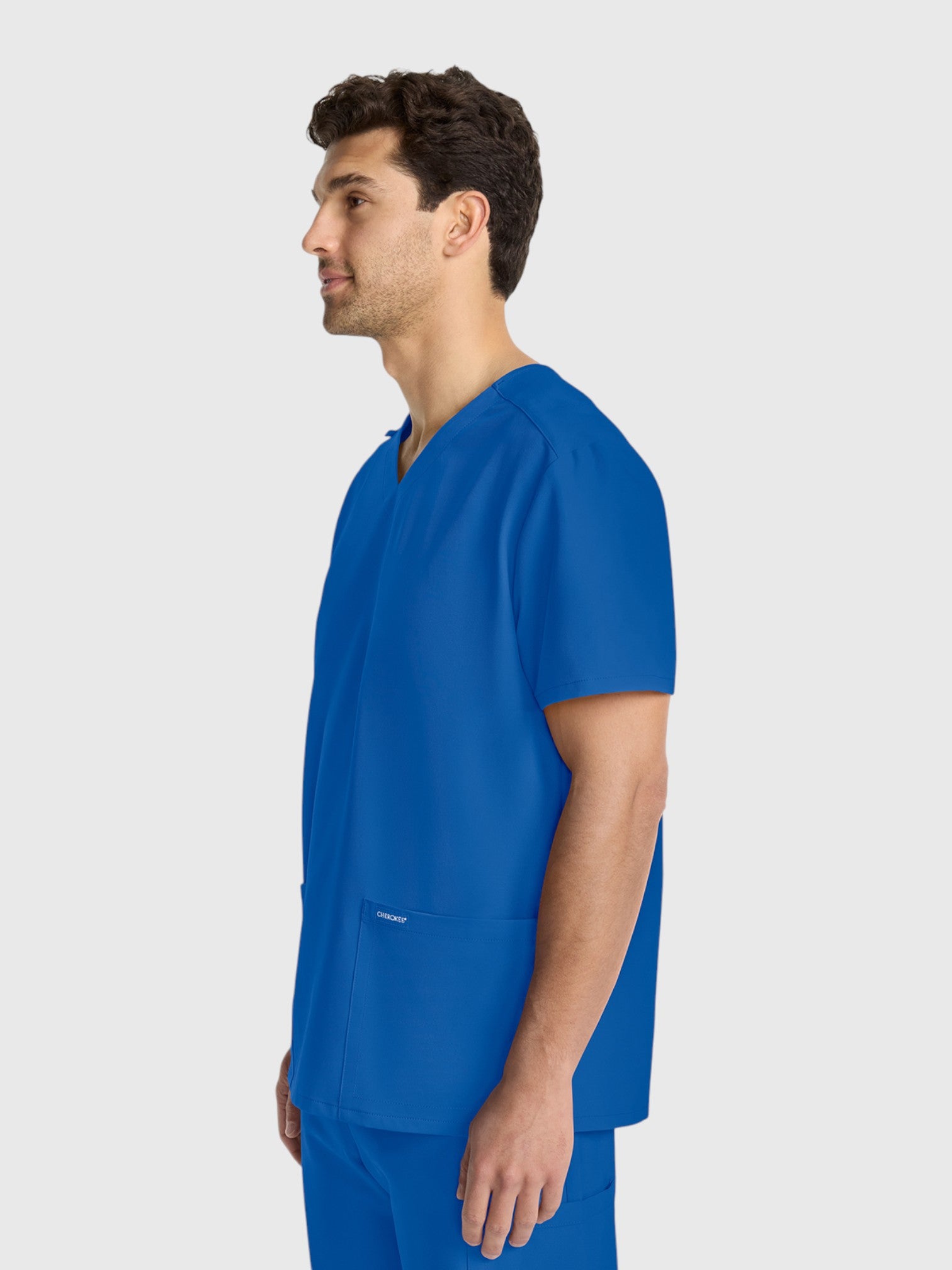 Modern V Neck 2 Pocket Unisex Scrub Top#Color_Royal Blue