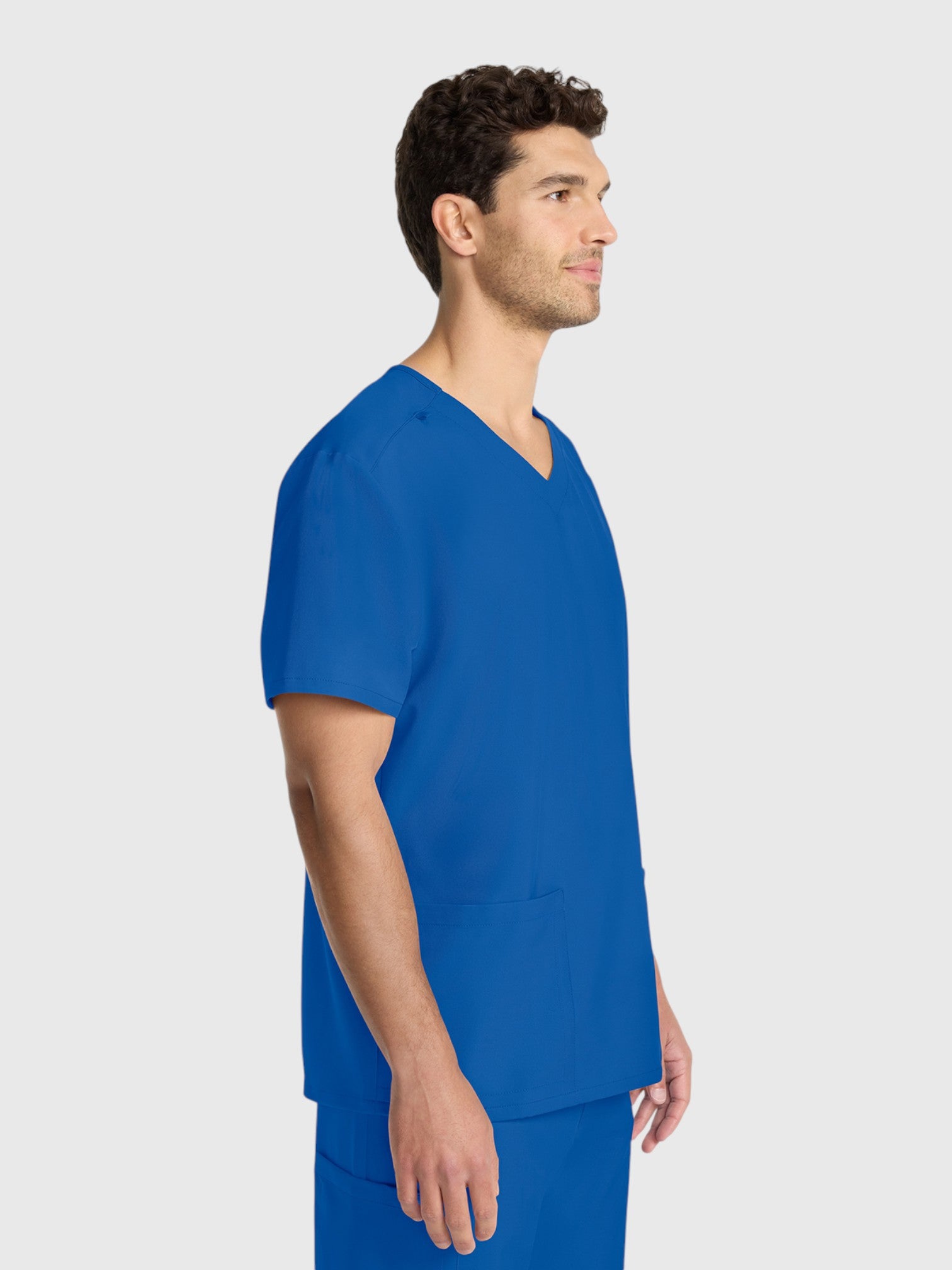 Modern V Neck 2 Pocket Unisex Scrub Top#Color_Royal Blue