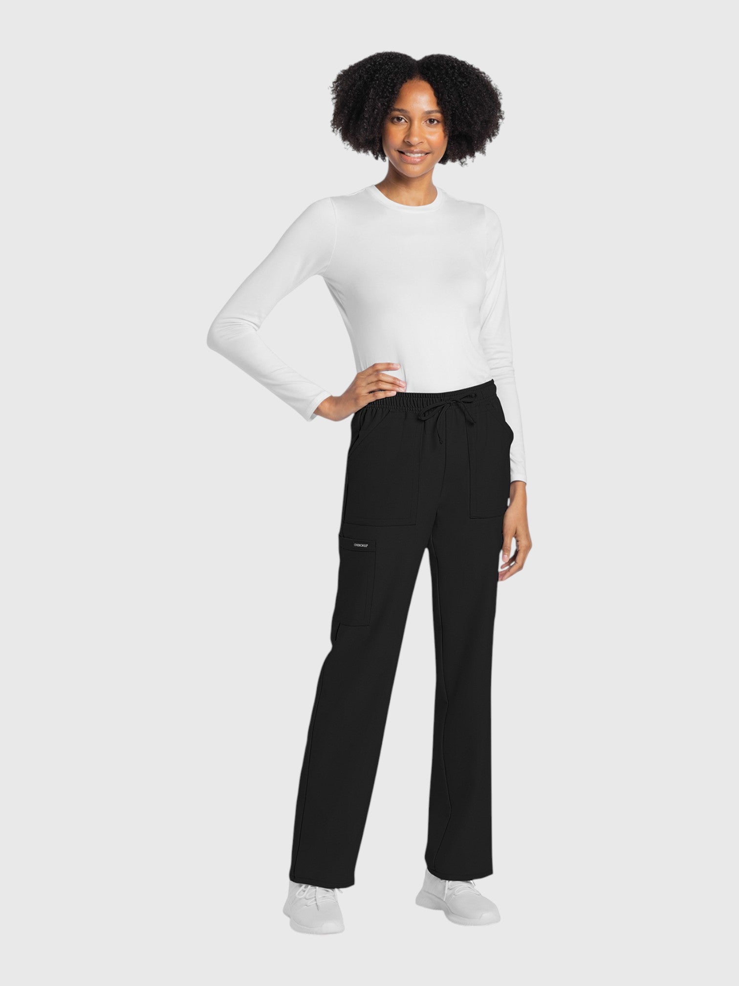 Straight Leg 4 Pocket Women’s Scrub Pant#Color_Black