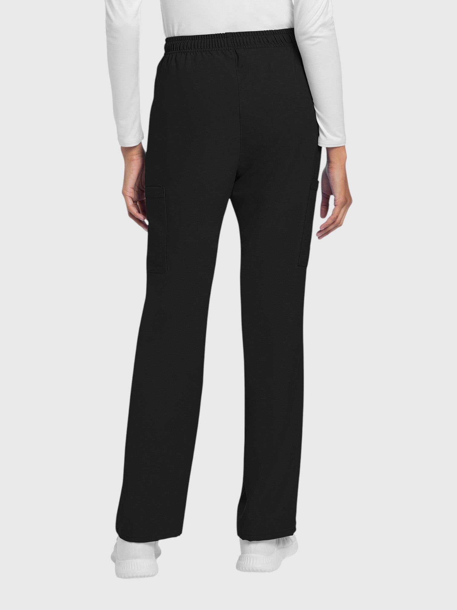 Straight Leg 4 Pocket Women’s Scrub Pant#Color_Black