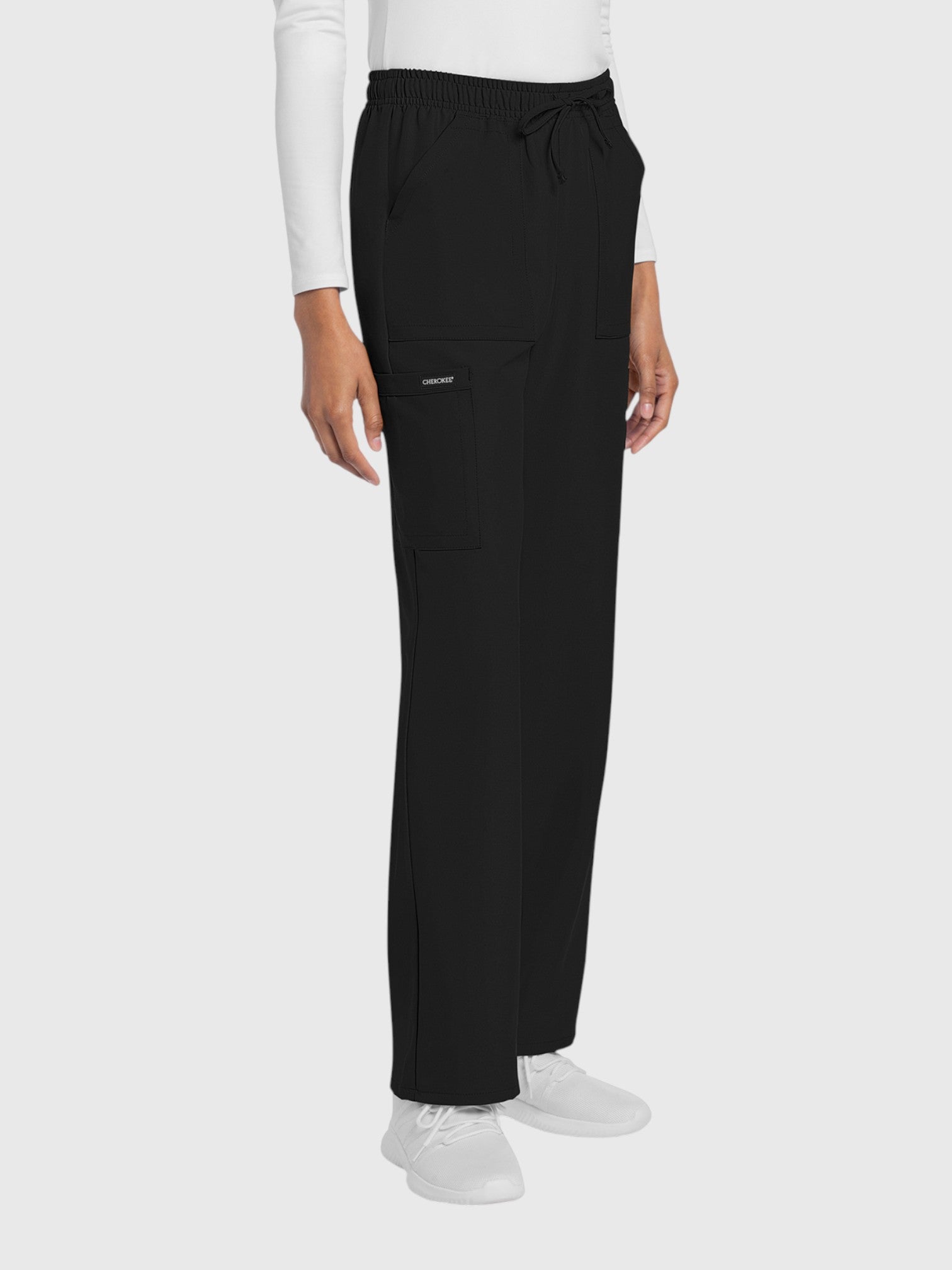 Straight Leg 4 Pocket Women’s Scrub Pant#Color_Black
