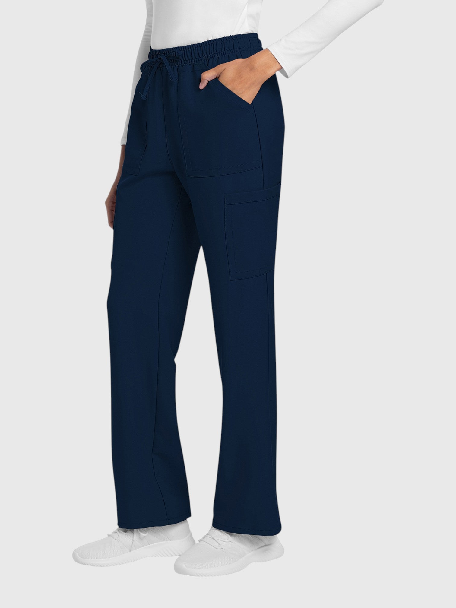 Straight Leg 4 Pocket Women’s Scrub Pant#Color_Navy Blue