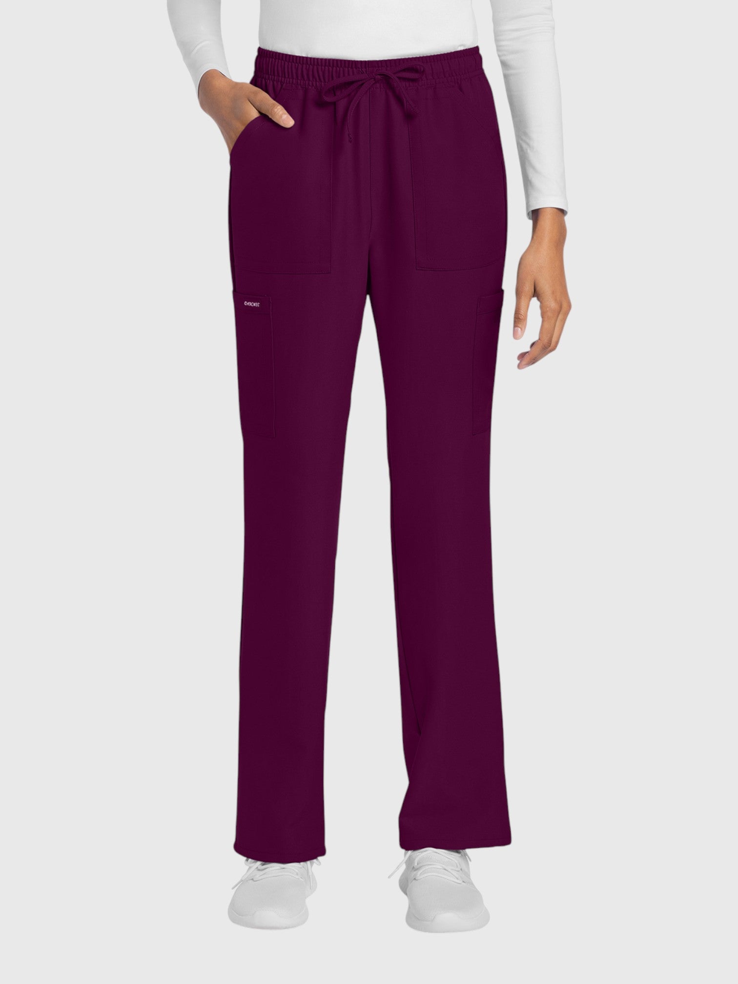 Straight Leg 4 Pocket Women’s Scrub Pant#Color_Wine