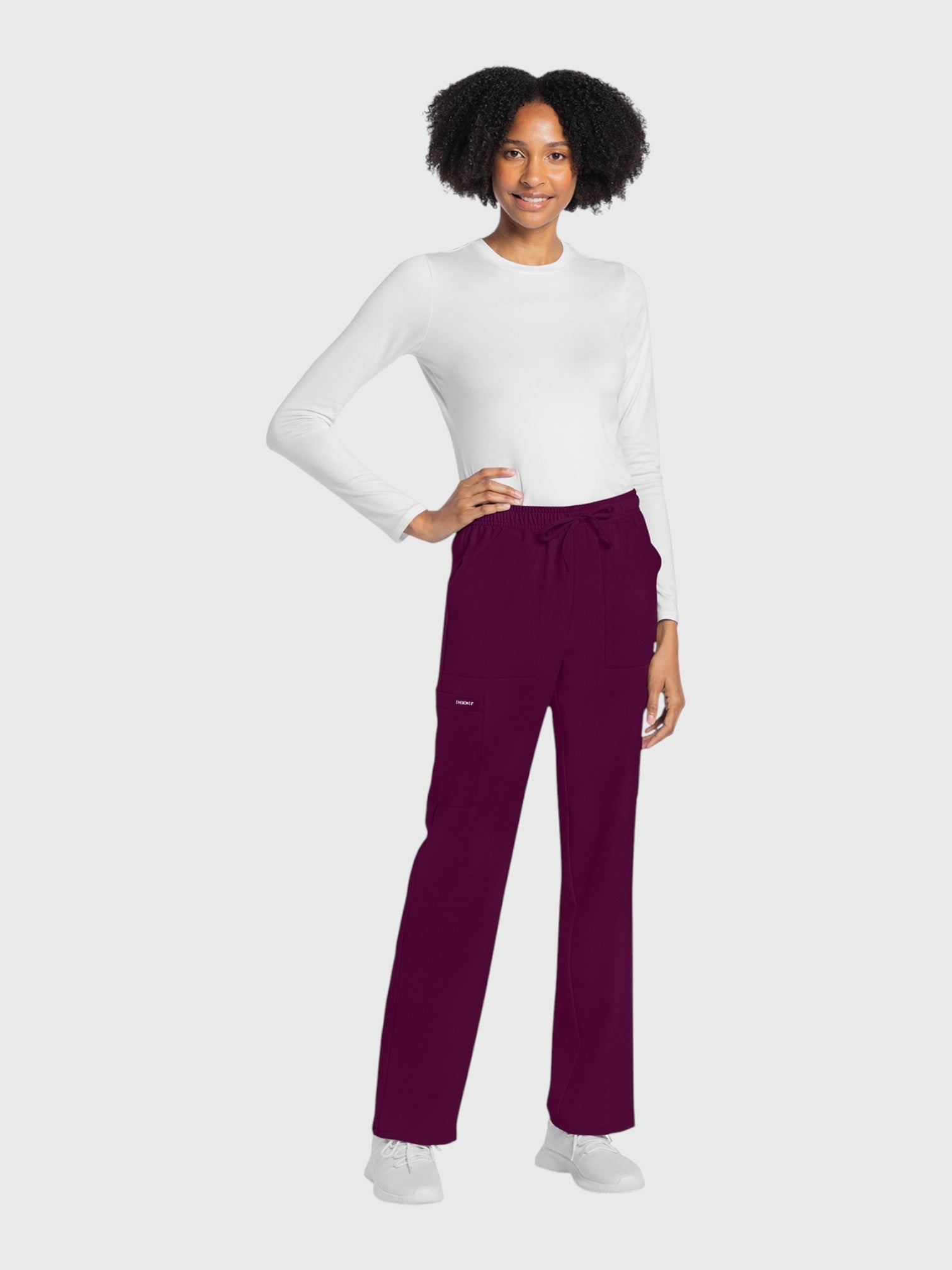 Straight Leg 4 Pocket Women’s Scrub Pant#Color_Wine