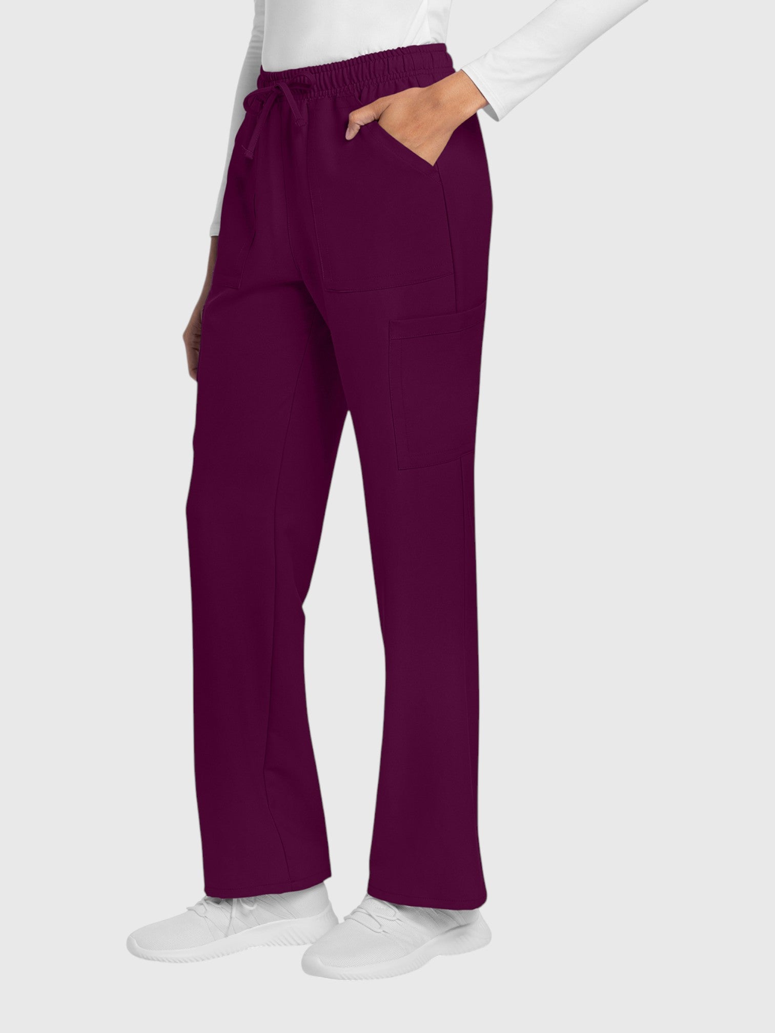 Straight Leg 4 Pocket Women’s Scrub Pant#Color_Wine