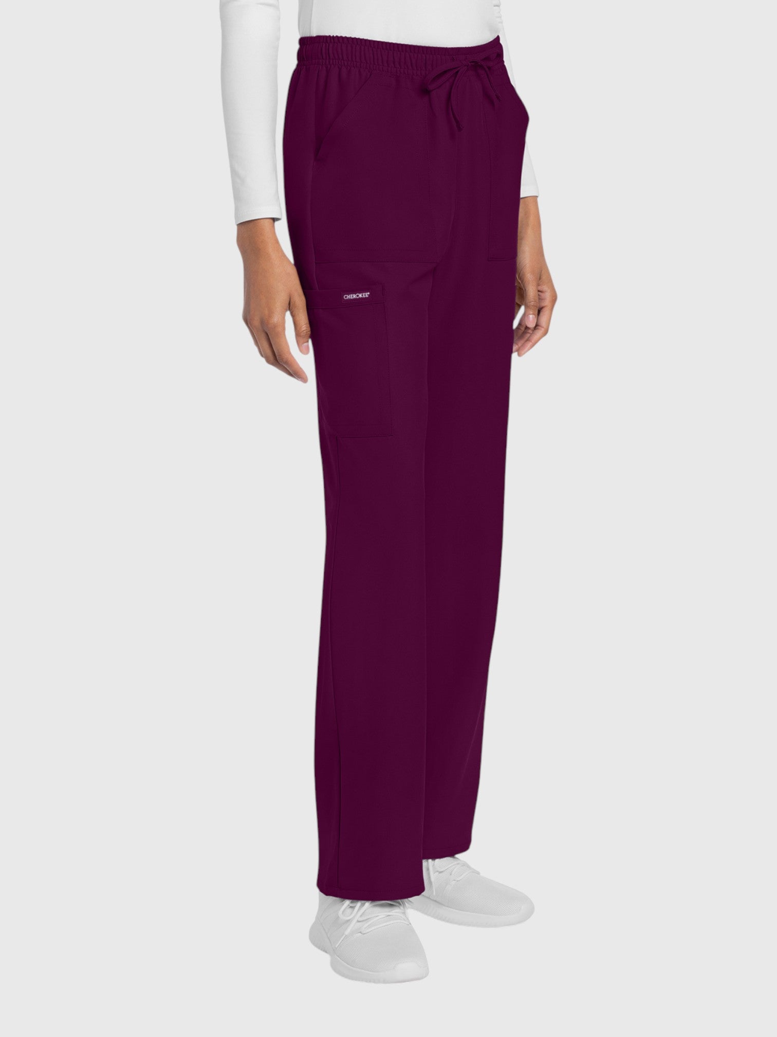 Straight Leg 4 Pocket Women’s Scrub Pant#Color_Wine