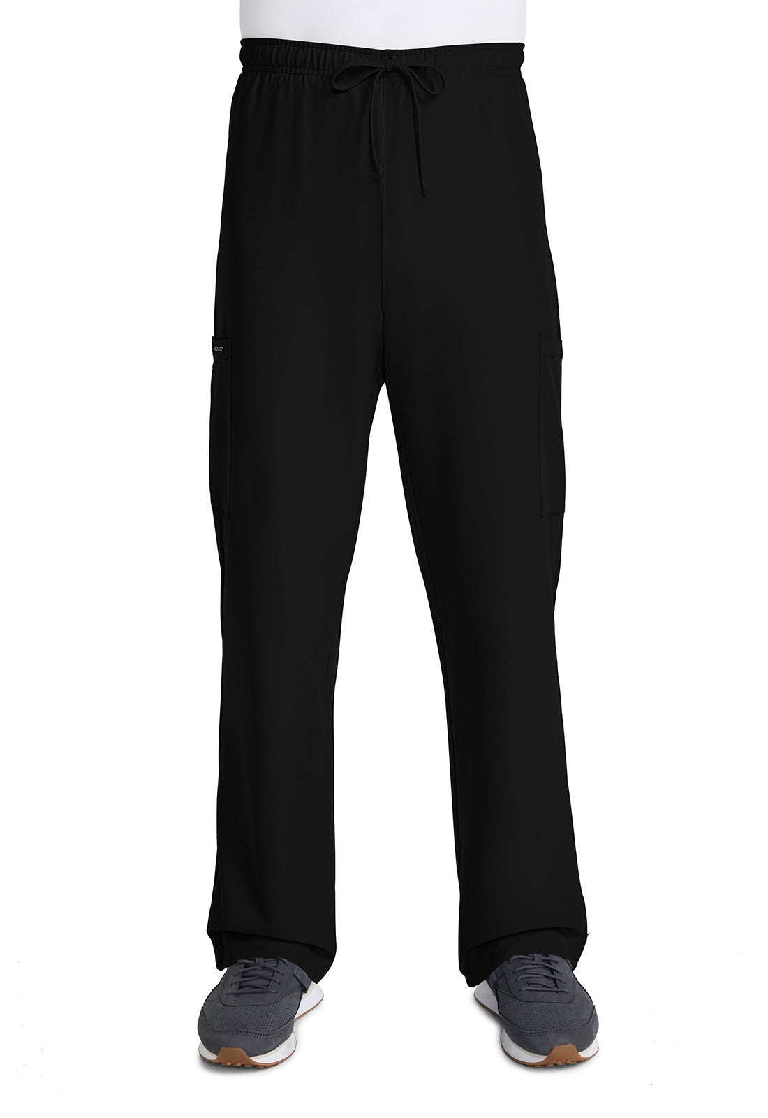 Straight Leg 3 Pocket Unisex Scrub Pant#color_Black