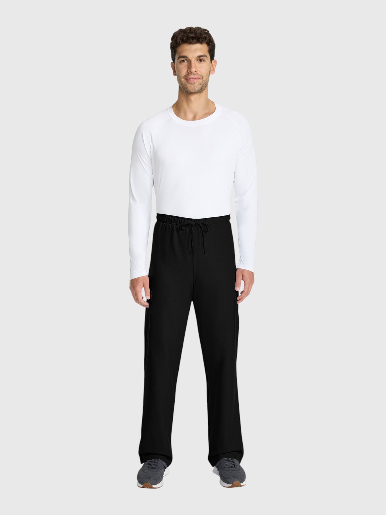 Straight Leg 3 Pocket Unisex Scrub Pant#Color_Black
