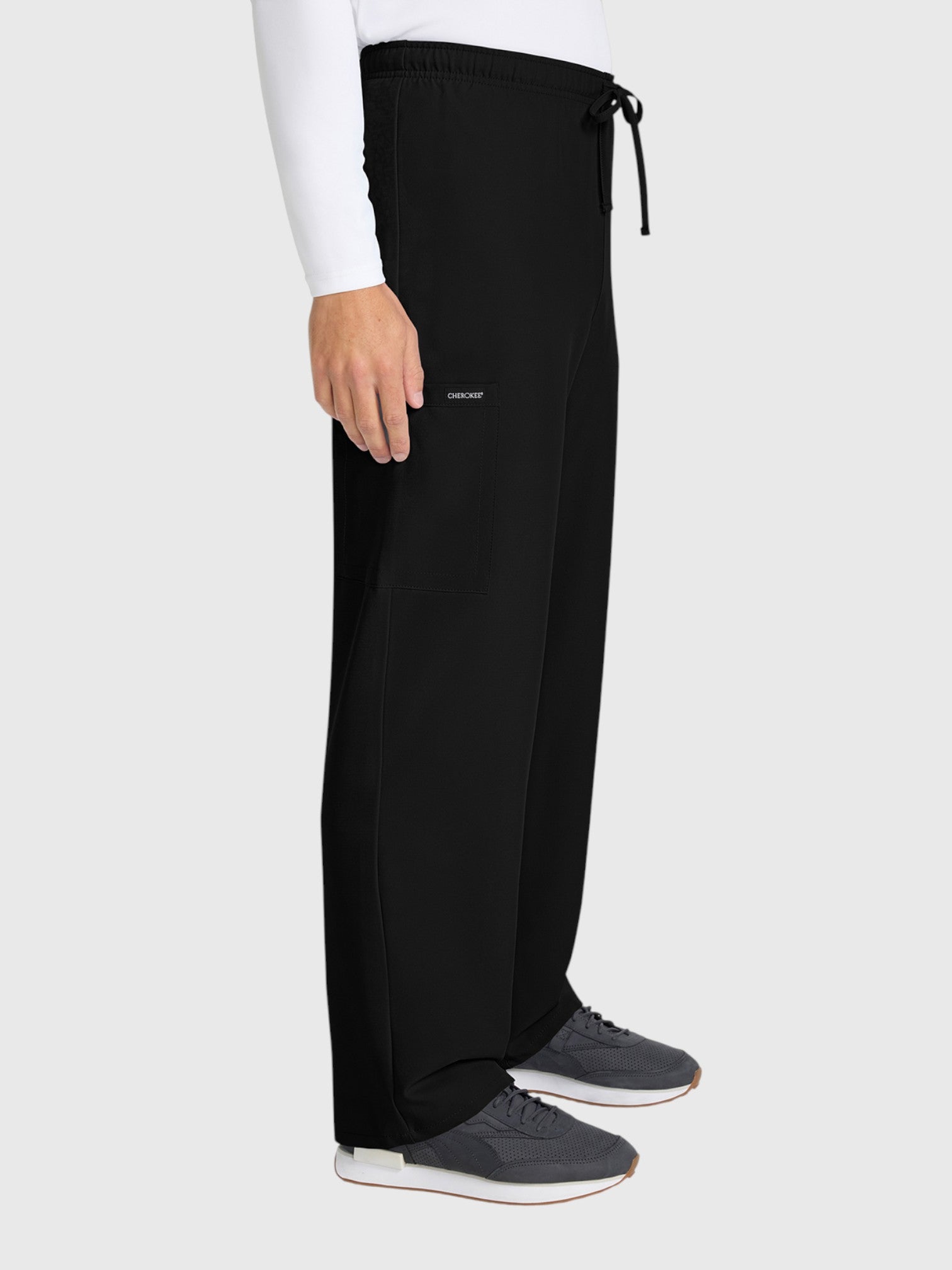 Straight Leg 3 Pocket Unisex Scrub Pant#Color_Black