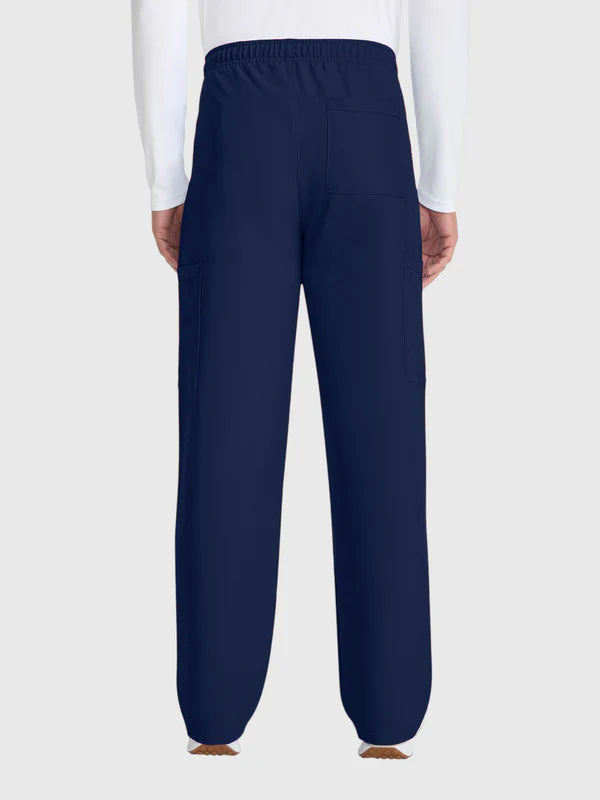V-Neck Top | Straight Leg Pant 5 Pocket Unisex Scrub Set#Color_Navy Blue