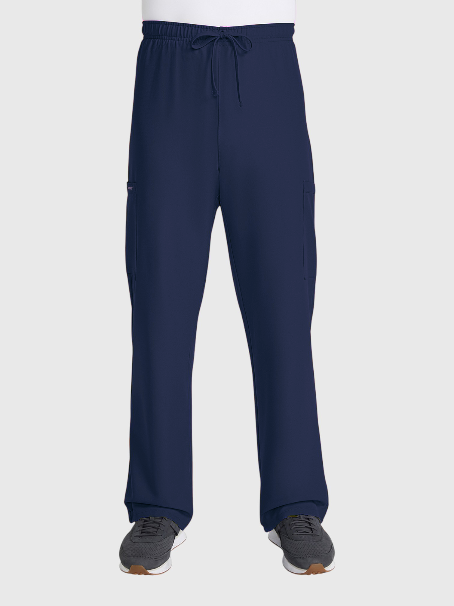 V-Neck Top | Straight Leg Pant 5 Pocket Unisex Scrub Set#Color_Navy Blue