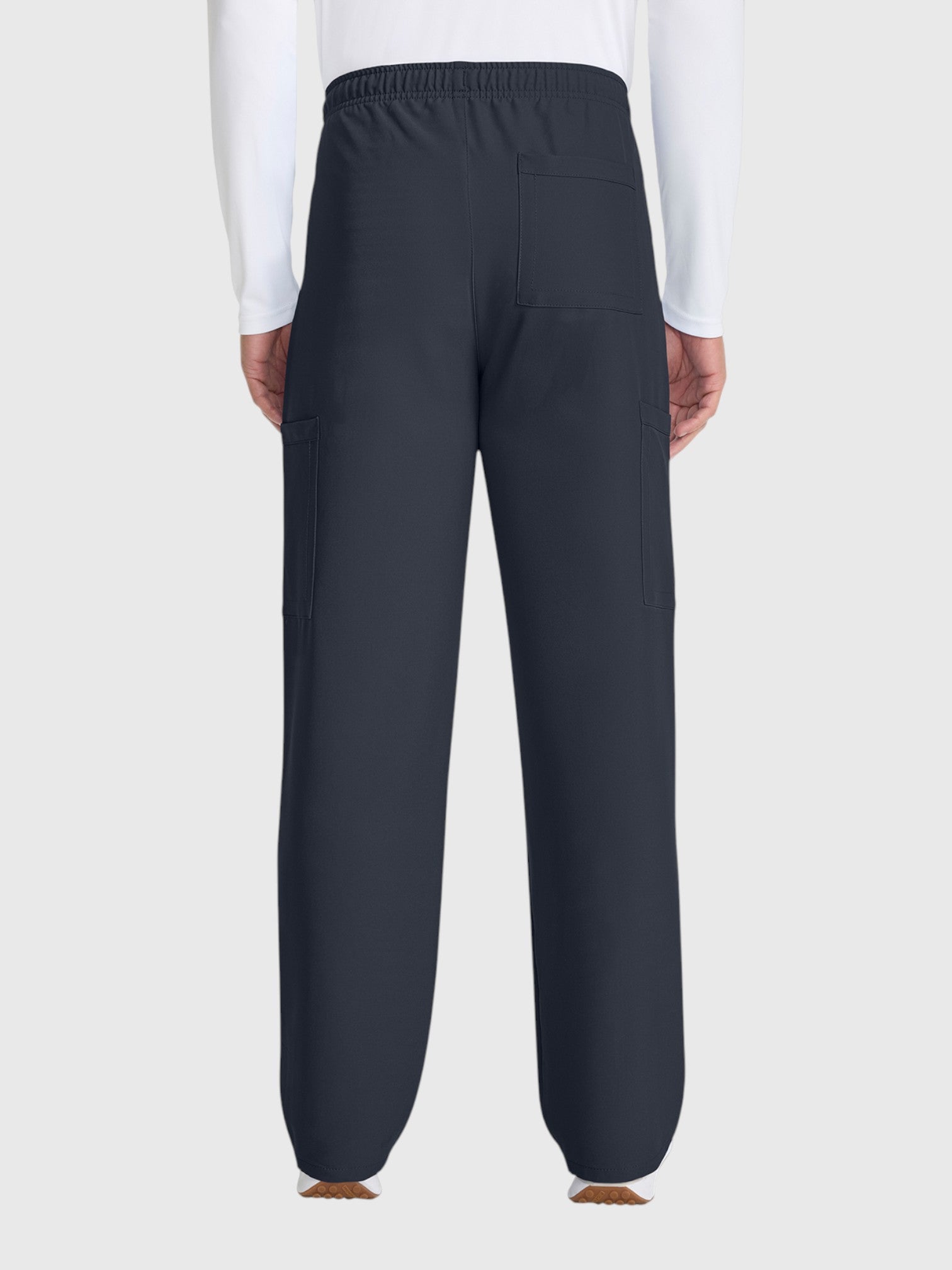 V-Neck Top | Straight Leg Pant 5 Pocket Unisex Scrub Set#Color_Pewter